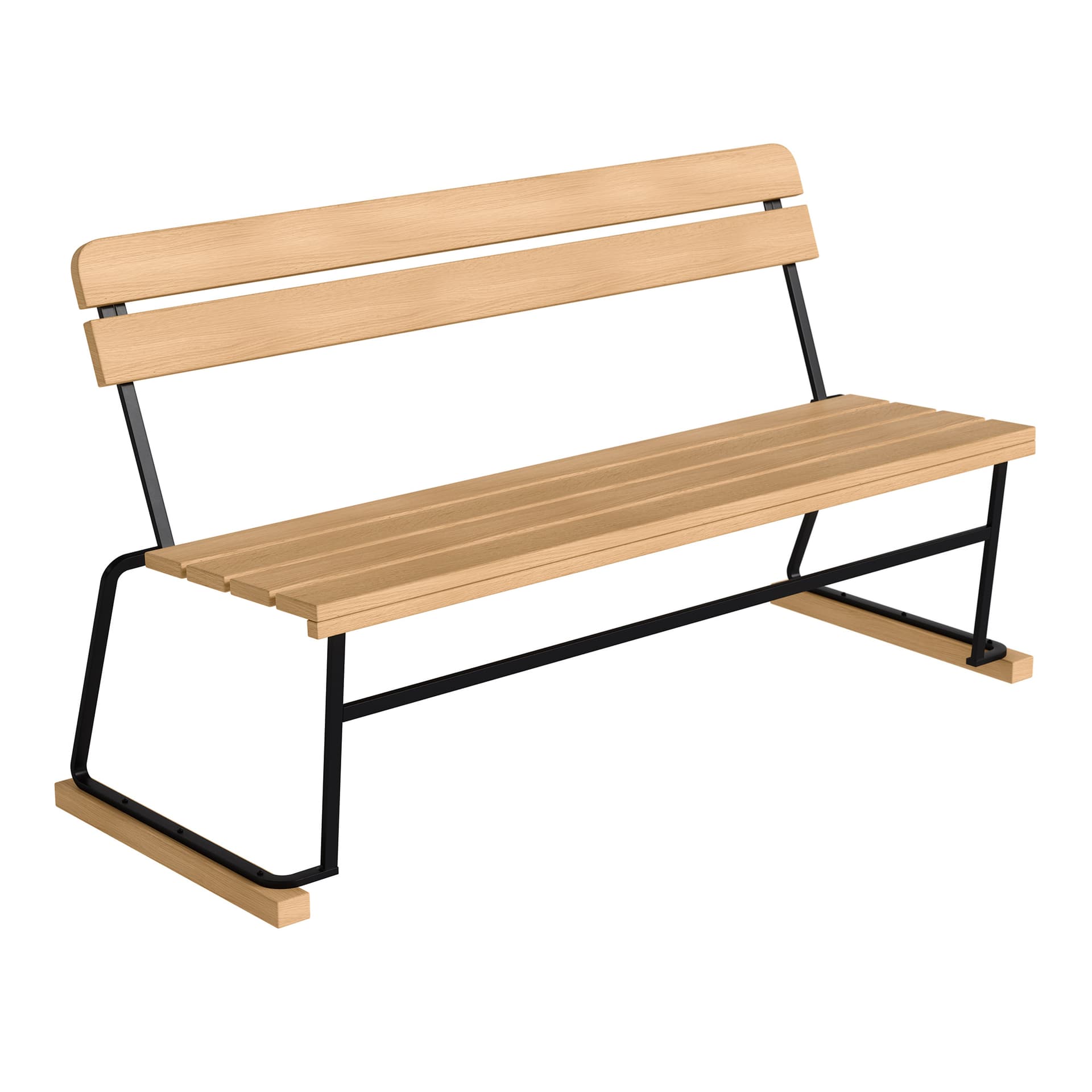 Grythyttan Stålmöbler - Sofa 3 Oiled Oak With Black Steel Base - Hagebenker & sofaer - Tre farget