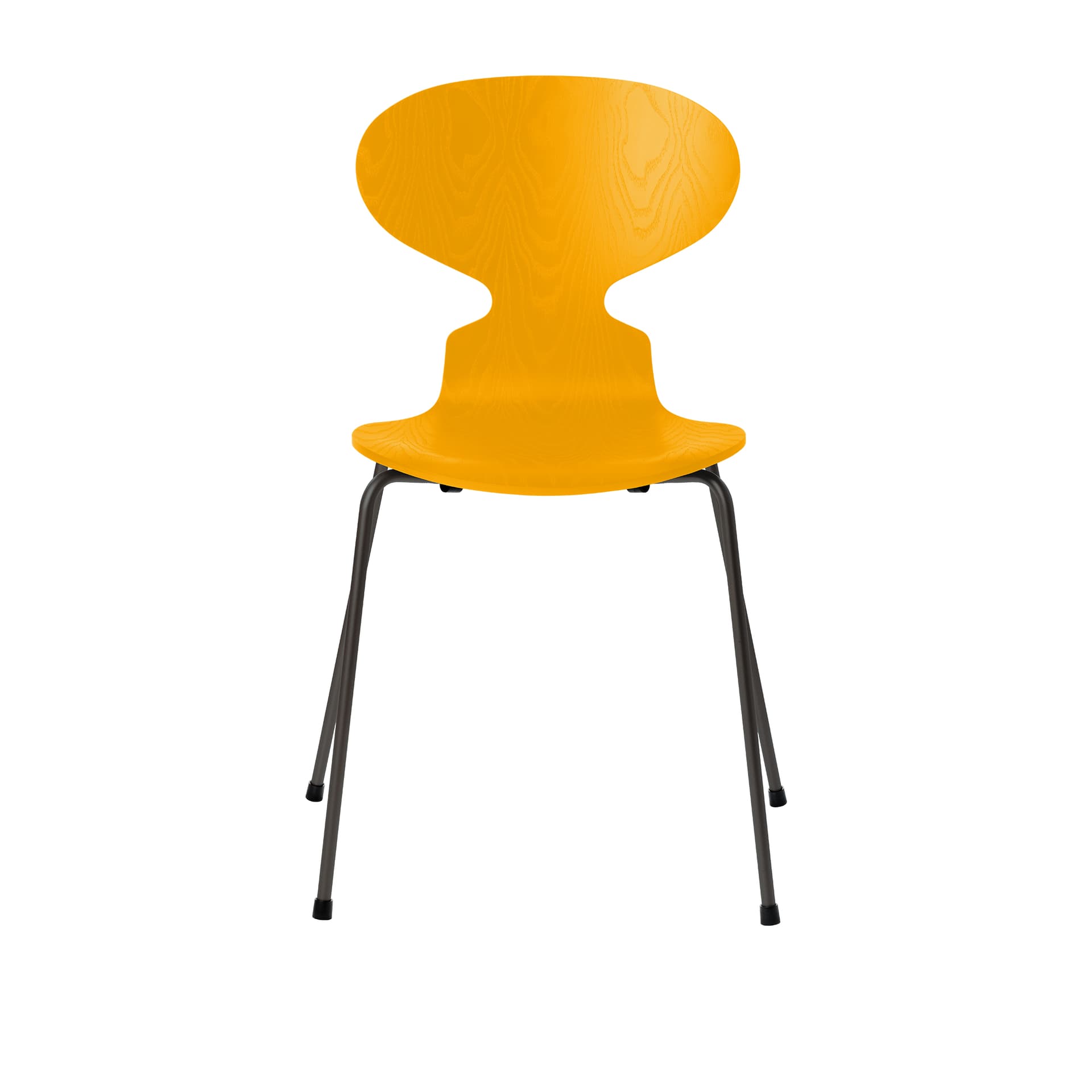 Fritz Hansen - Ant 3101 farget asketrefinér stålstativ varm grafitt true yellow - Spisestoler - Arne Jacobsen - Gul - Metall/Tre