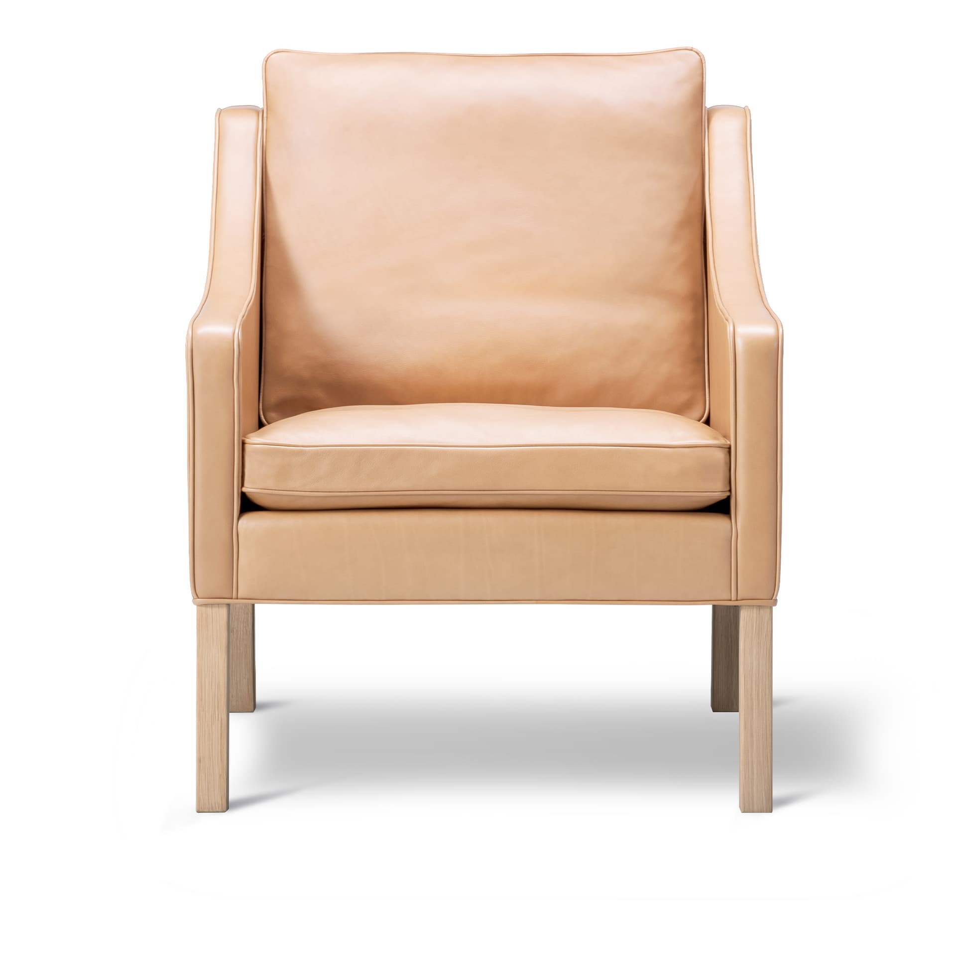 Fredericia Furniture - BM Club chair - Lounge chair - Oak soap - Leather Vegeta 90 - Natural - Lenestoler - Børge Mogensen - Beige - Lær