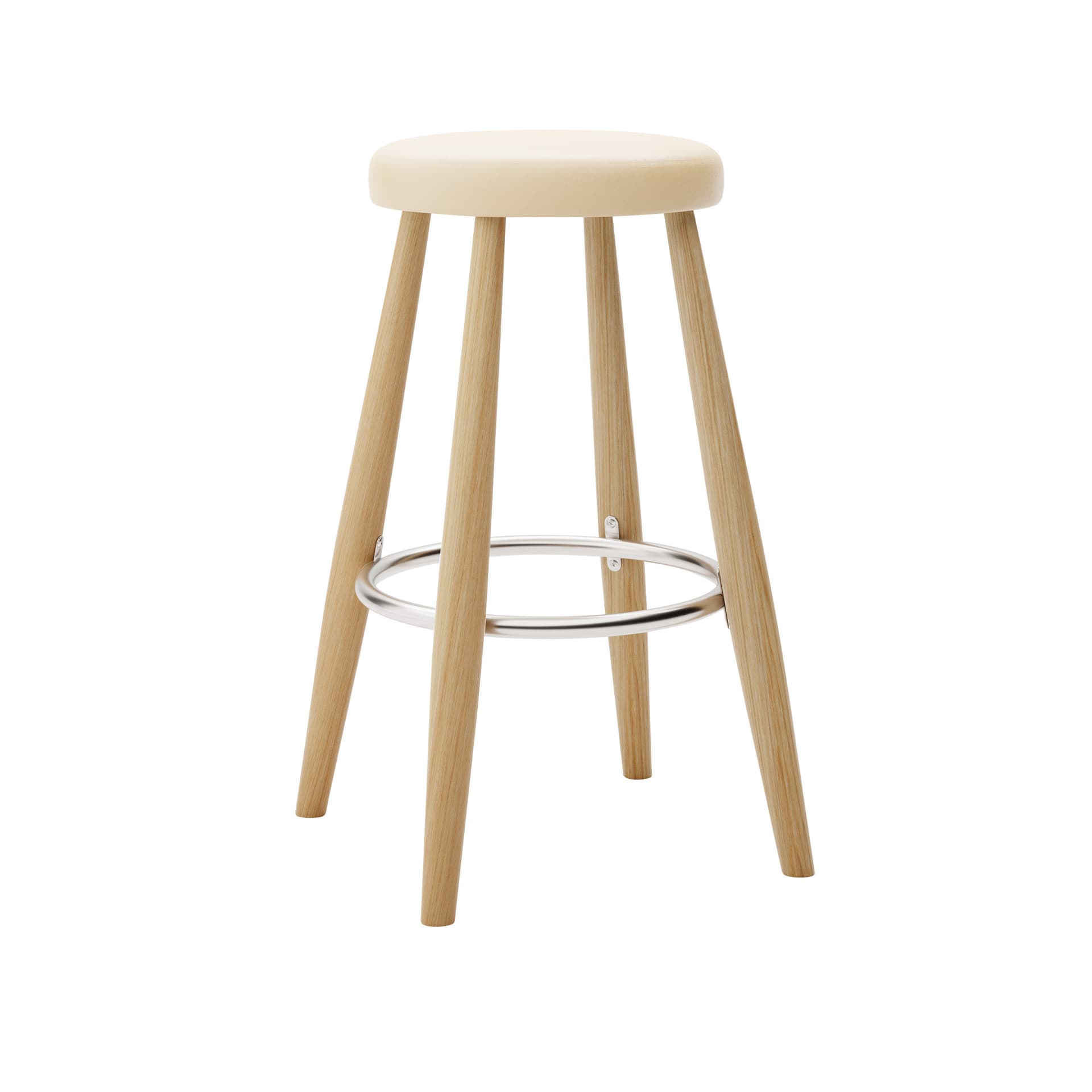 Carl Hansen - CH58 Low Stool, Oljad Ek, Lädergrupp C Sif - 90 - Barstoler & barkrakker - Hans J. Wegner - Tre farget - Lær/Metall/Tre
