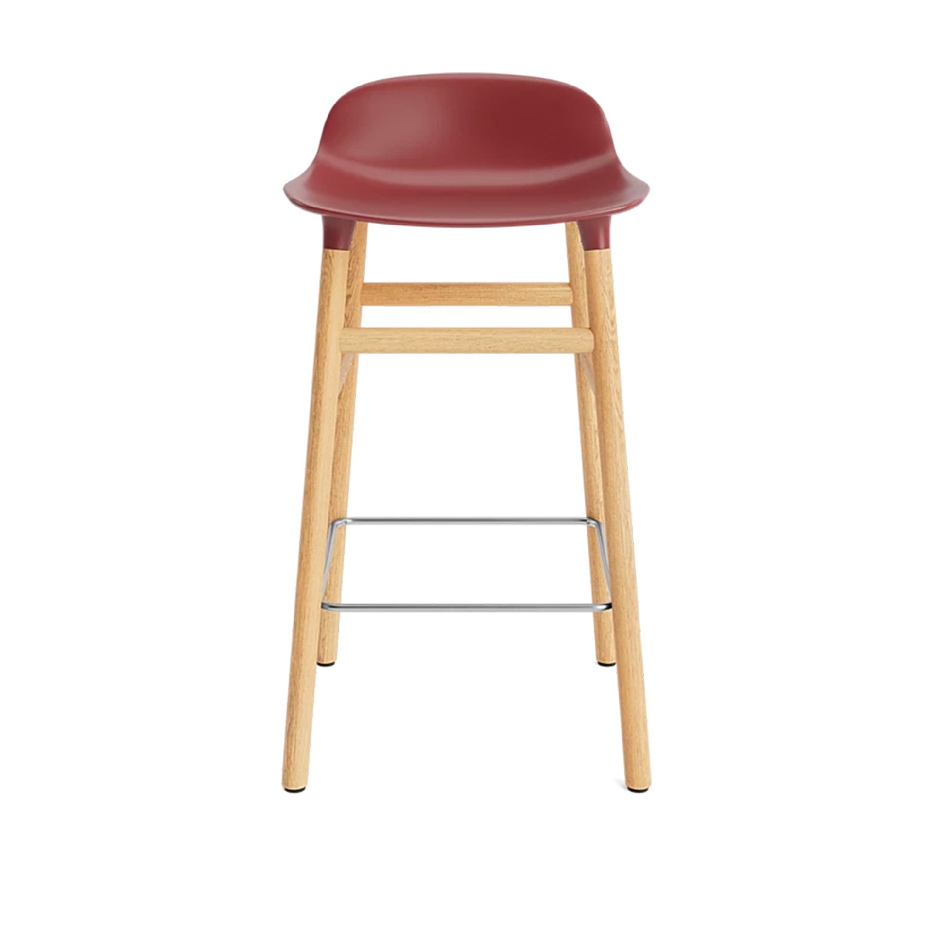 Normann Copenhagen - Form Barstool 65 cm Oak Red - Barstoler & barkrakker - Simon Legald - Rød - Tre/Plast
