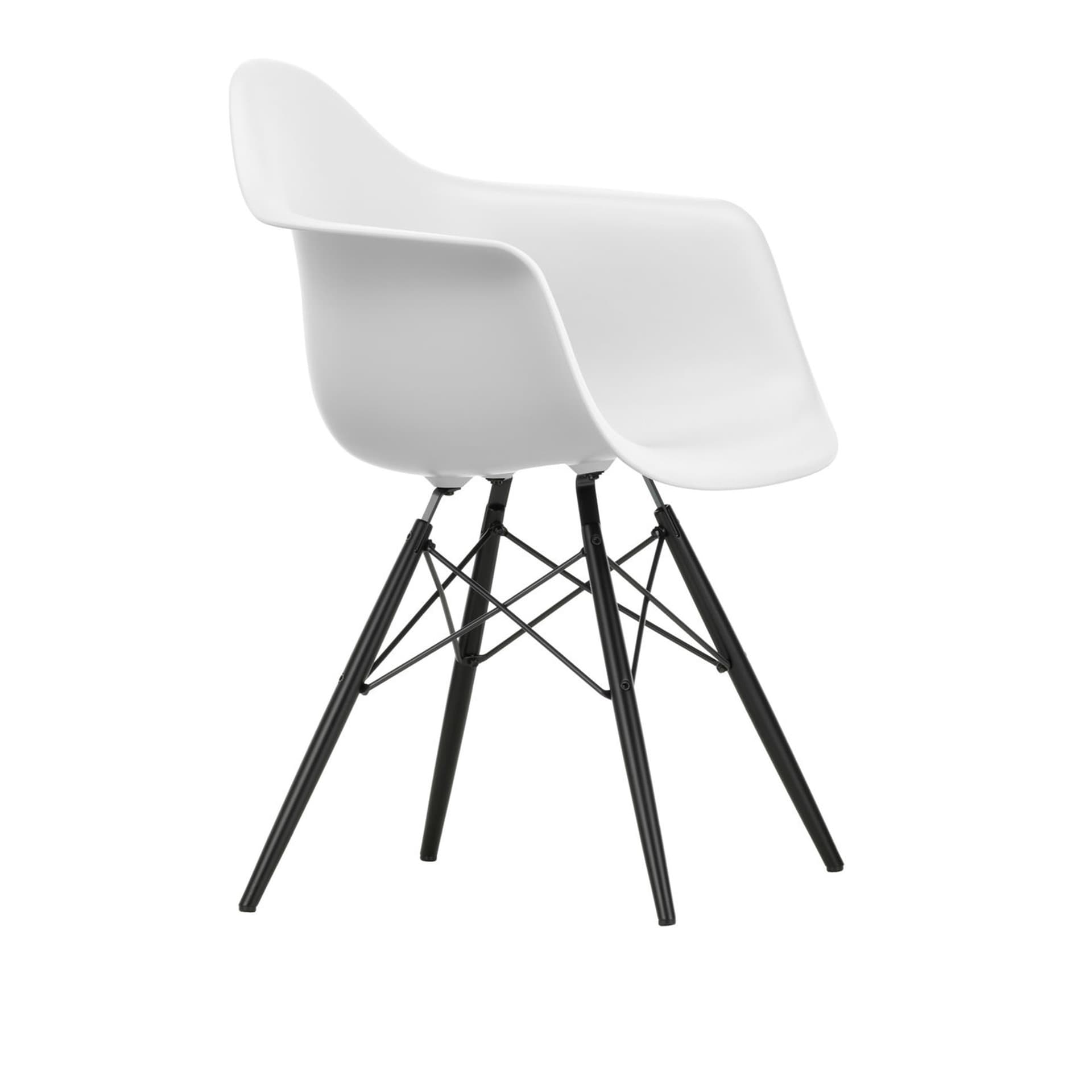 Vitra - Eames RE Plastic Armchair DAW 85 Cotton White, Black Maple - Spisestoler - Charles & Ray Eames - Hvit - Metall/Plast