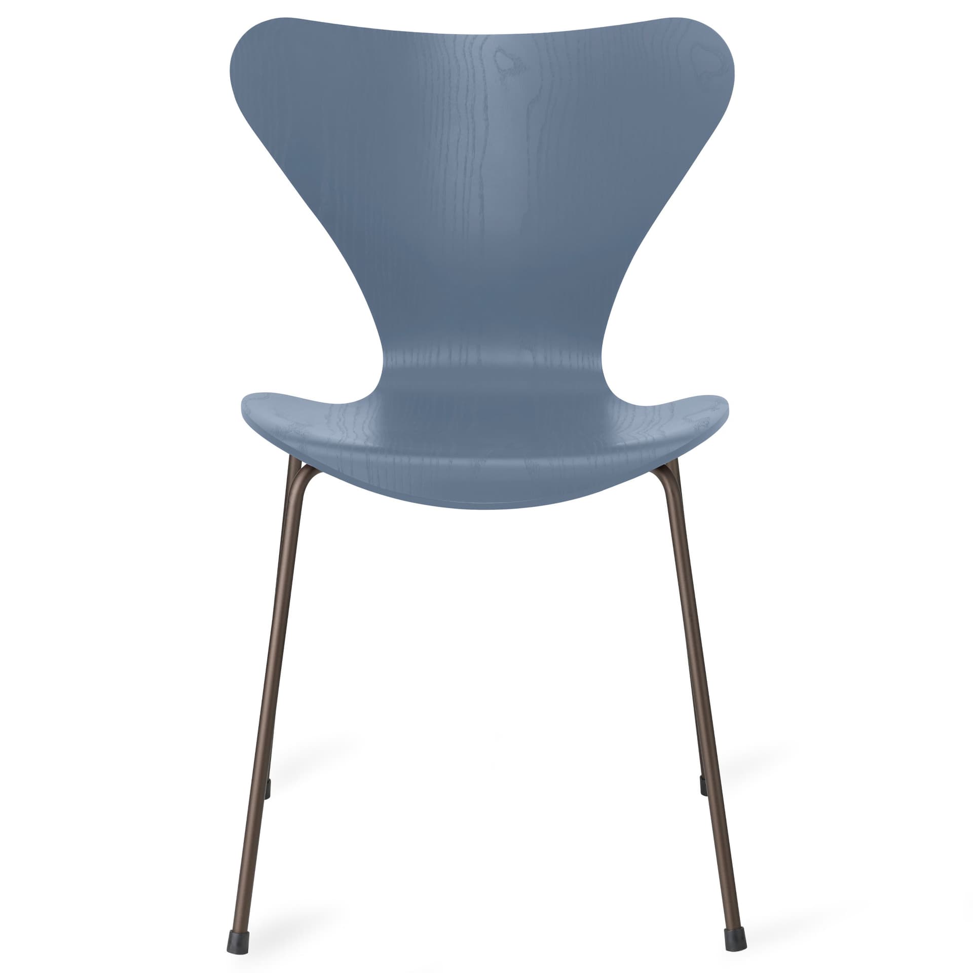 Fritz Hansen - Series 7 stol 3107 farget askfiner stålram brun bronse dusk blue - Spisestoler - Arne Jacobsen - Blå - Metall/Tre