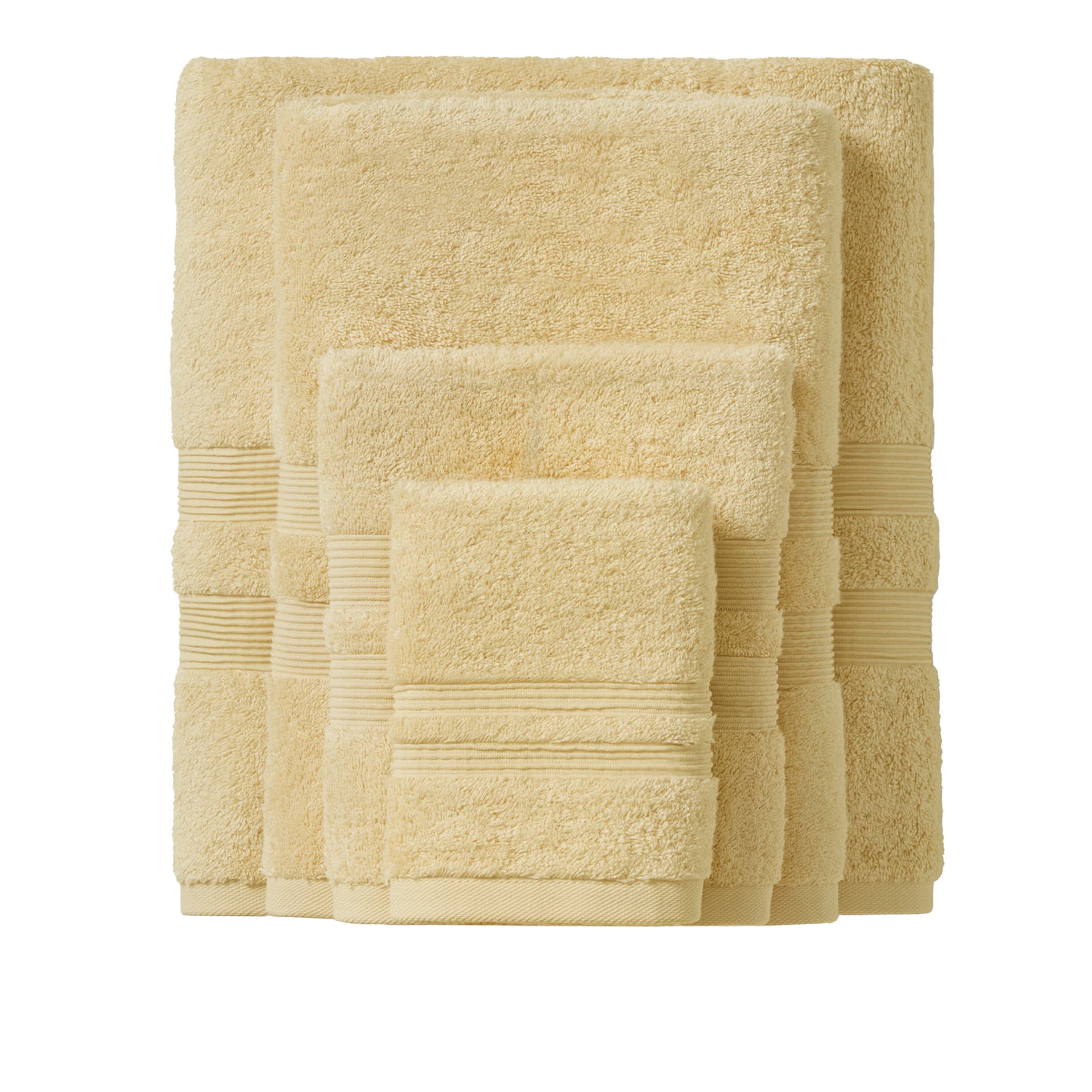 Mille Notti - Fontana Towel Organic Pale Yellow 100x150 - Håndklær og badehåndklær - Gul