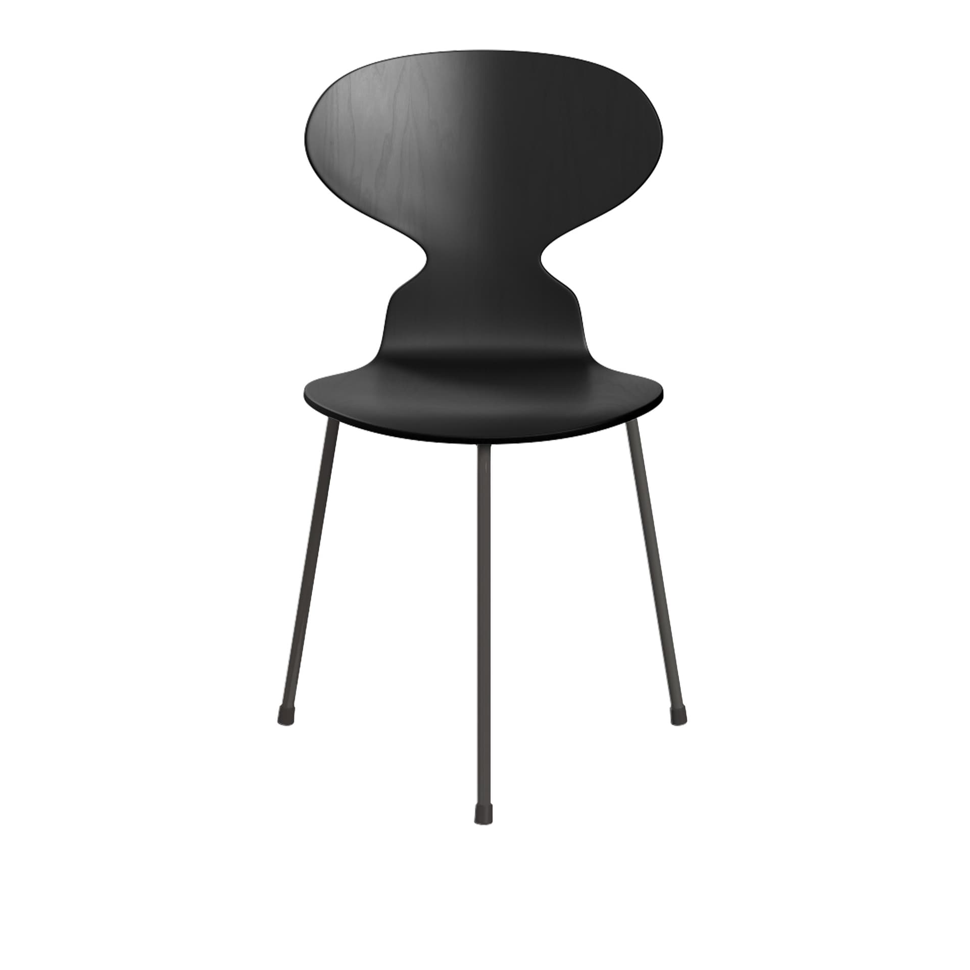 Fritz Hansen - Ant 3100 farget asketrefinér stålstativ varm grafitt black - Spisestoler - Arne Jacobsen - Svart - Metall/Tre