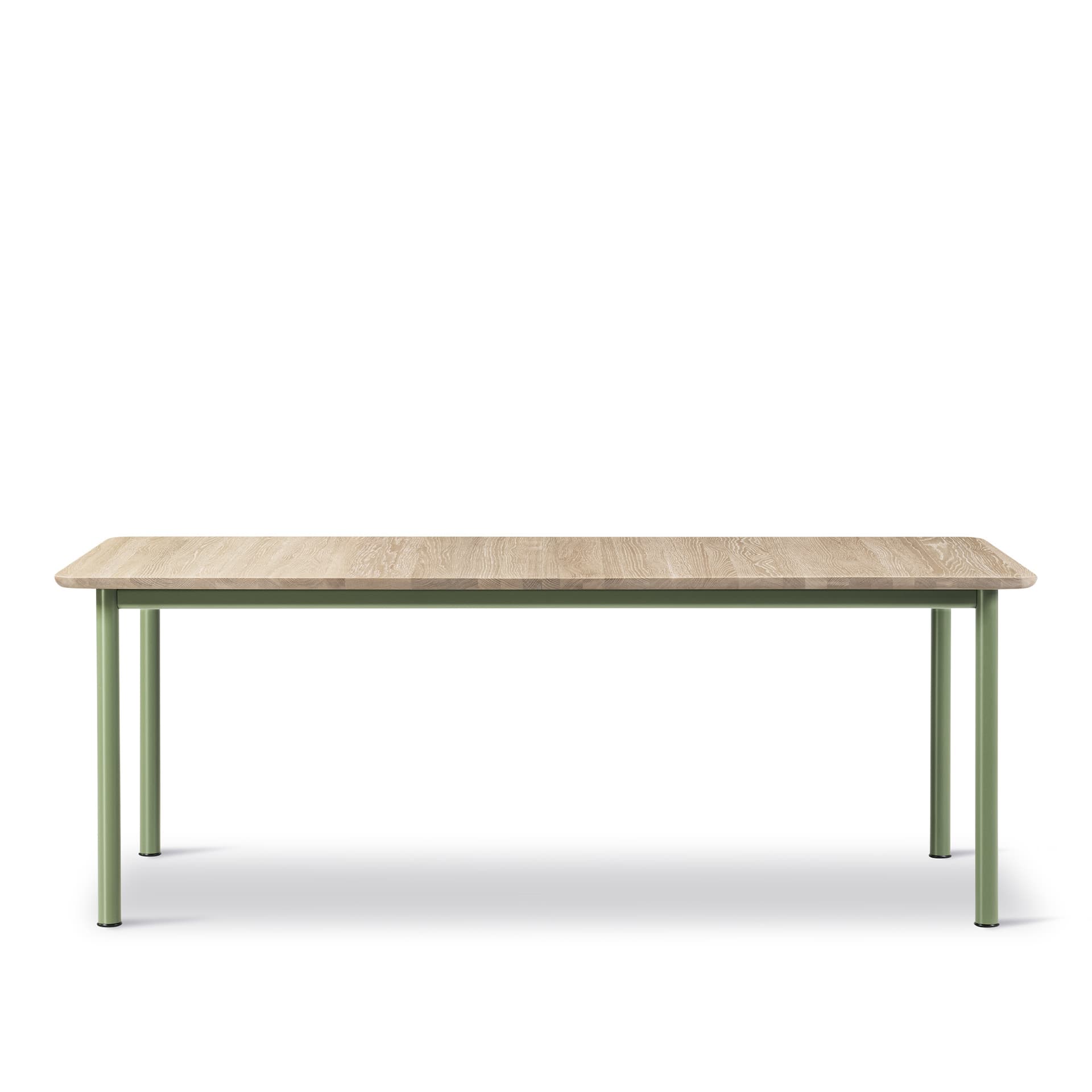 Fredericia Furniture - Plan Table - Extendable - 200-260 x 100 cm - height 73 cm - Oak light oil - Rounded edge - Modernist green - Spisebord - Edward Barber & Jay Osgerby - Tre