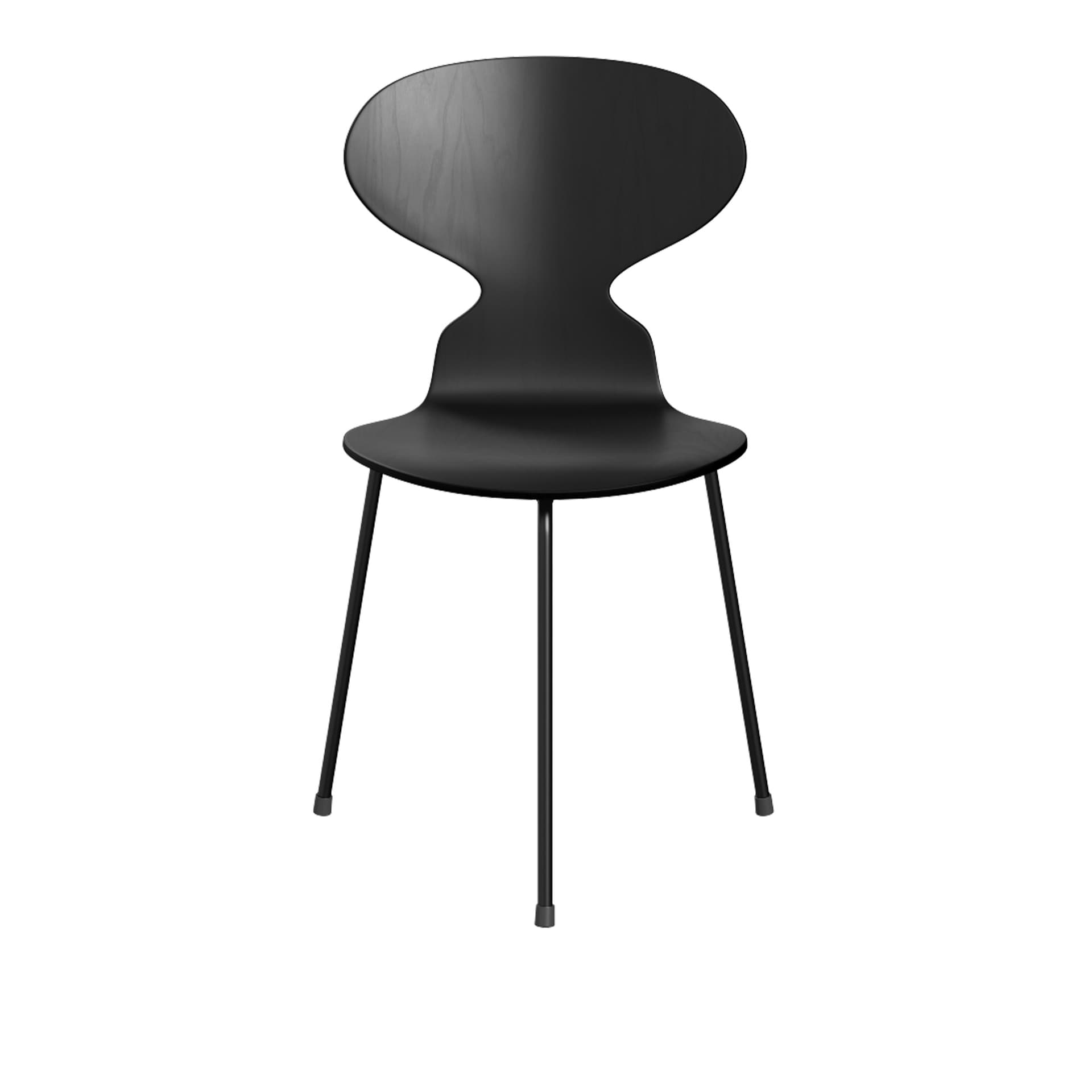 Fritz Hansen - Ant 3100 farget asketrefinér stålstativ svart black - Spisestoler - Arne Jacobsen - Svart - Metall/Tre
