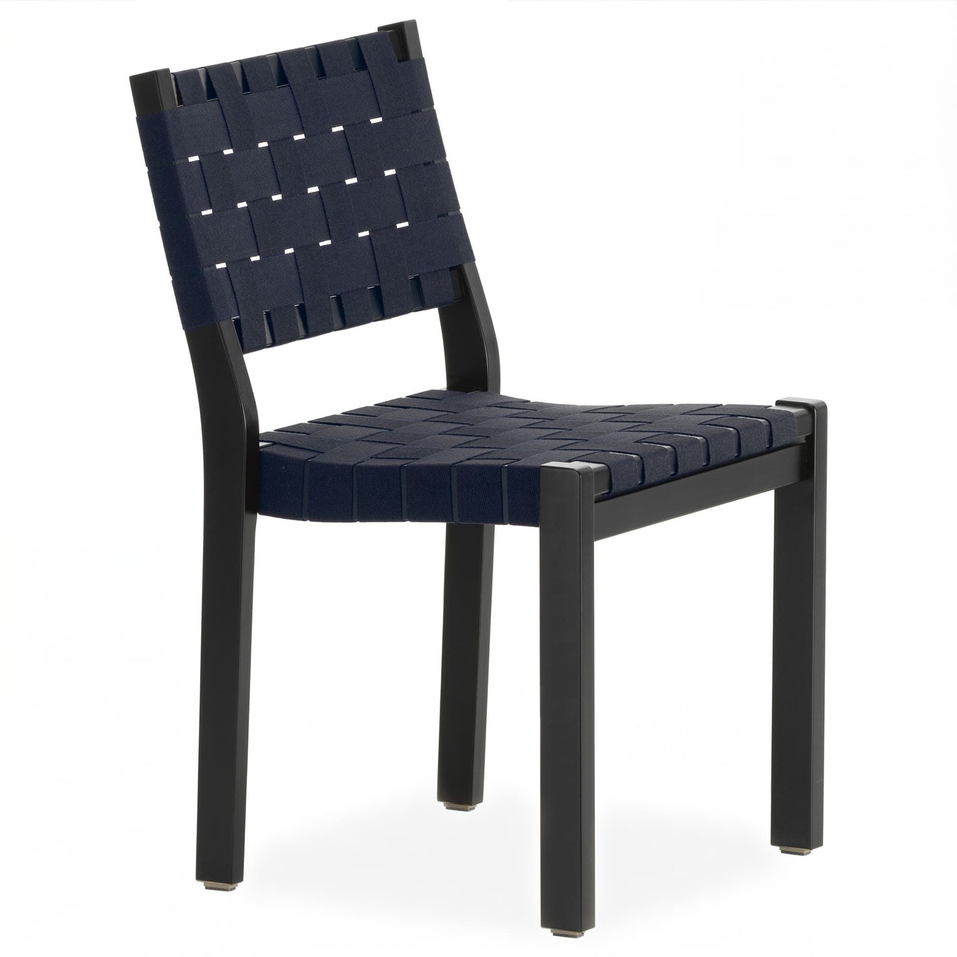 Artek - Chair 611 Svartlackad/Black Blue - Spisestoler - Alvar Aalto - Blå - Naturlig materiale/Tre