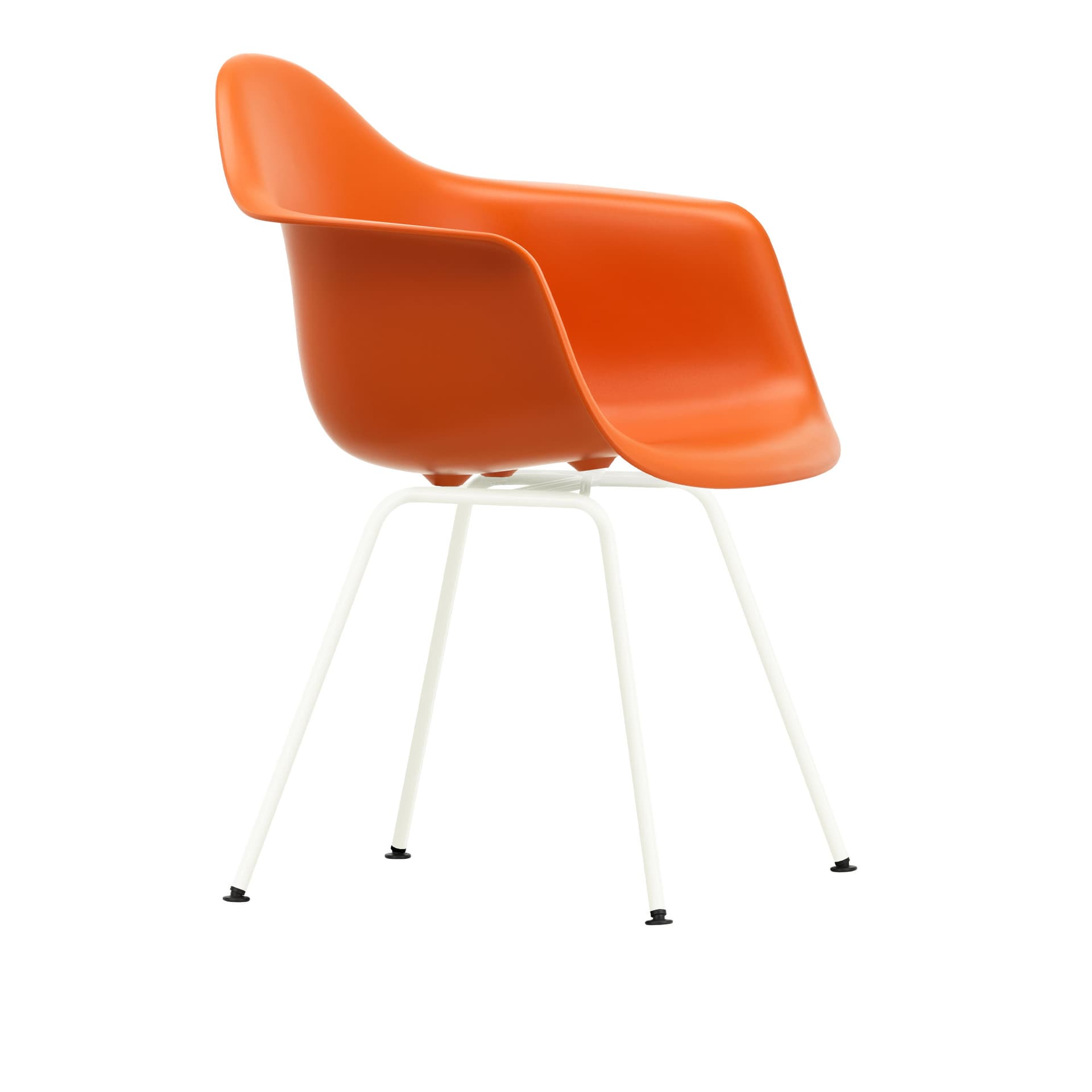 Vitra - Eames Plastic Armchair DAX - 43 Rusty Orange - White Base - Spisestoler - Charles & Ray Eames - Oransje - Metall/Plast
