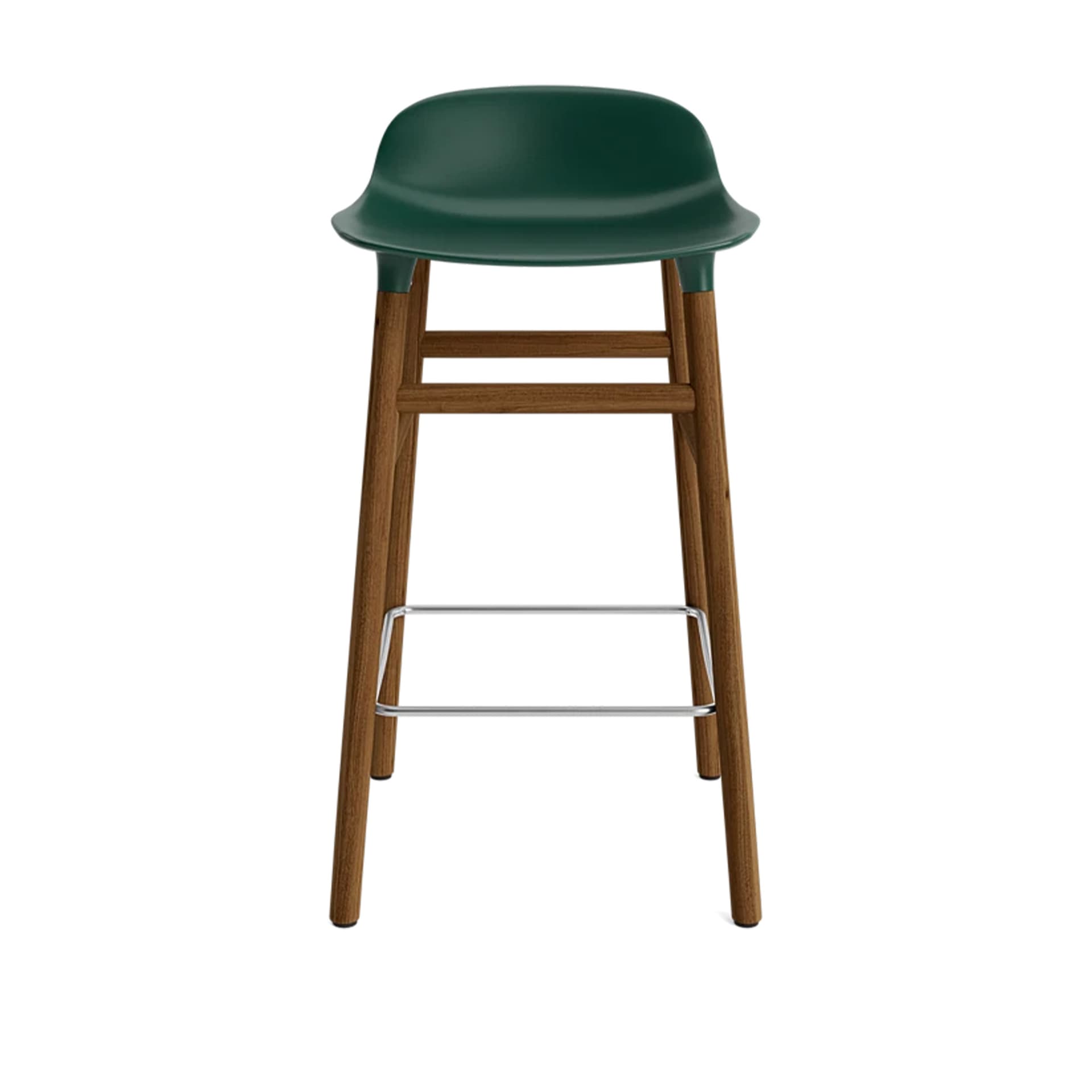 Normann Copenhagen - Form Barstool 65 cm Walnut Green - Barstoler & barkrakker - Simon Legald - Grønn - Tre/Plast