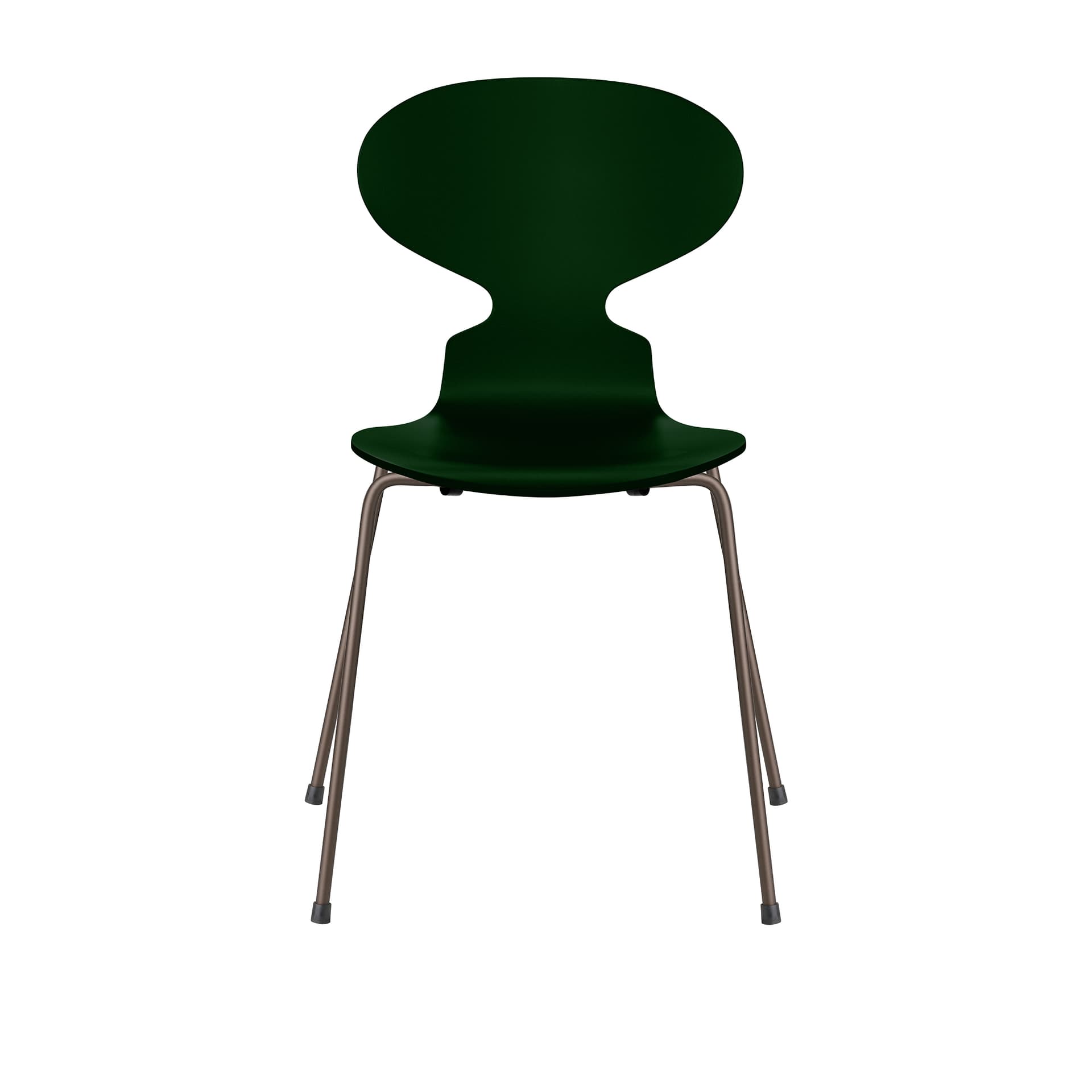 Fritz Hansen - Ant 3101 lakkert bøketrefinér stålstativ brun bronse evergreen - Spisestoler - Arne Jacobsen - Grønn - Metall/Tre