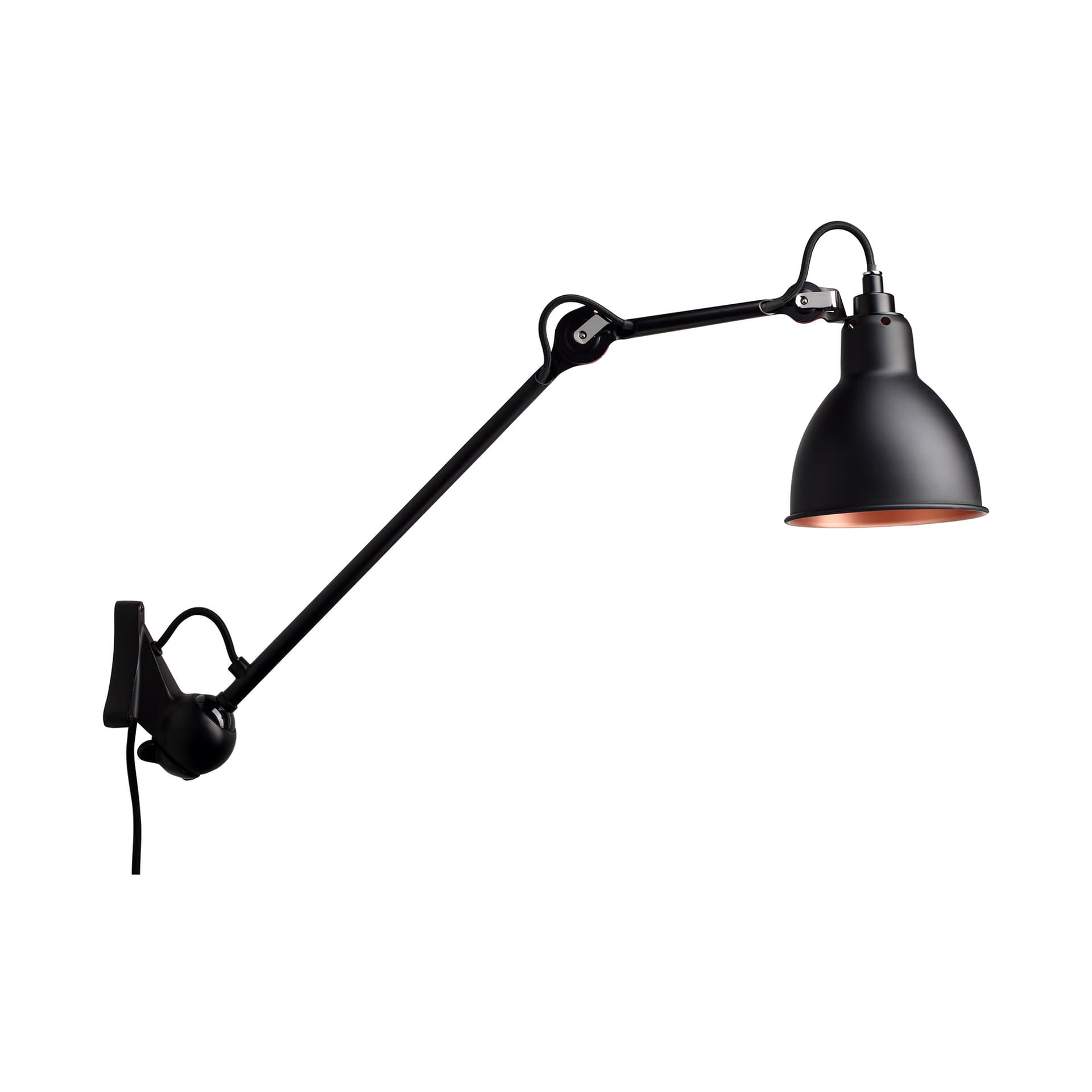Lampe Gras - 222 Vegglampe Svart/Svart/Kobber