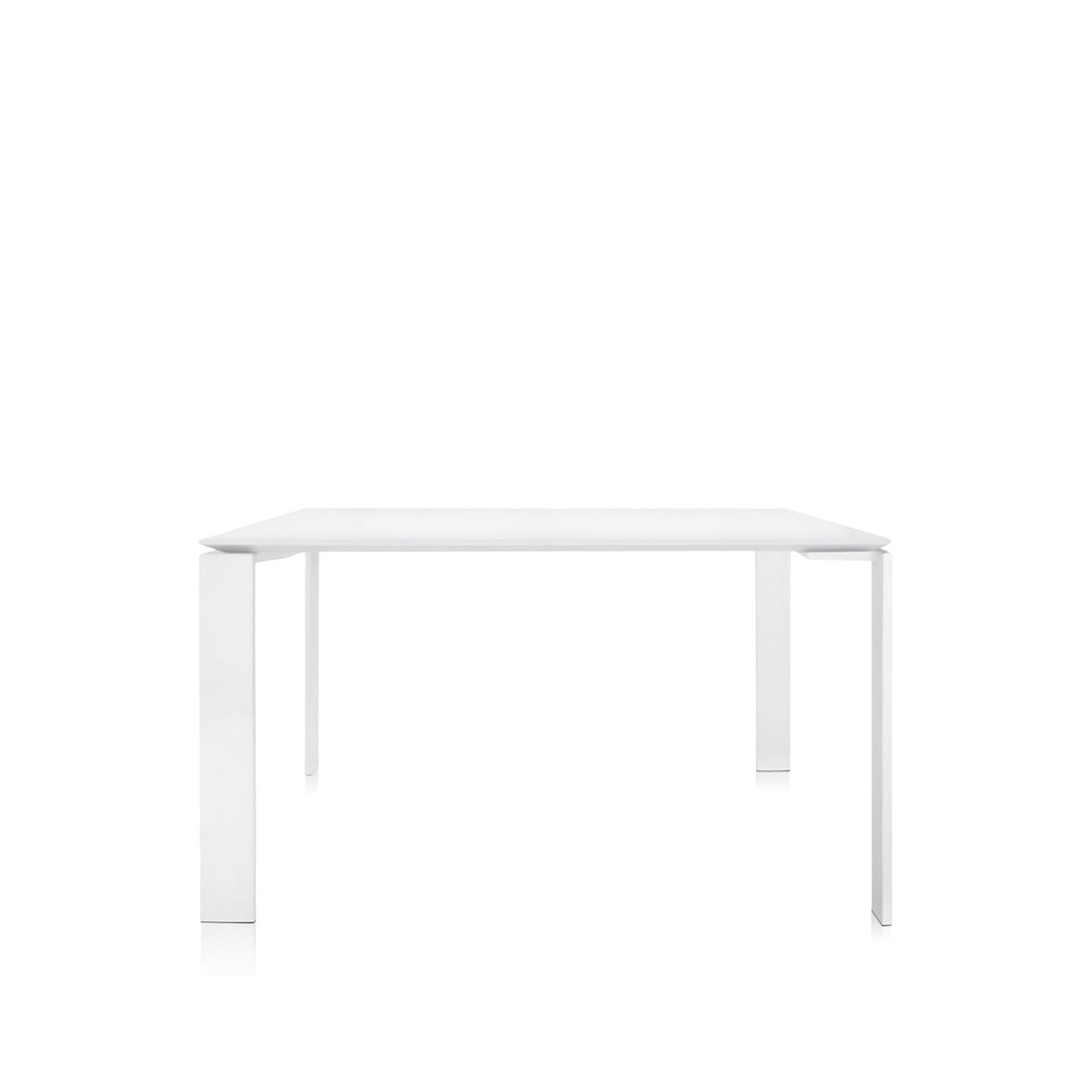 Kartell - Four Table 4525 128x128, White/White, Scratch-Proof Laminate - Spisebord - Ferruccio Laviani - Hvit - Laminat/Metall