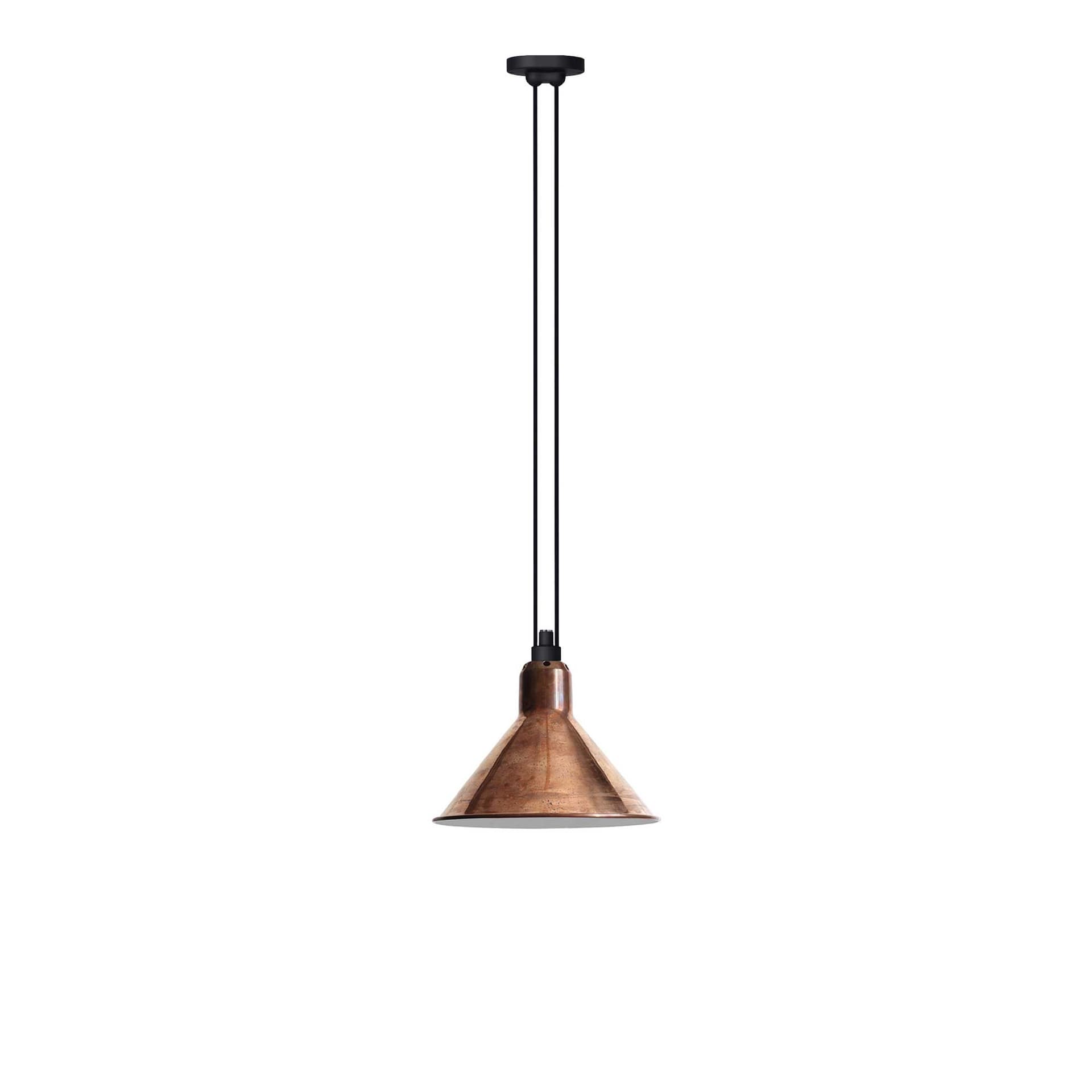Lampe Gras - 322 L Pendel Conical Raw Copper/White