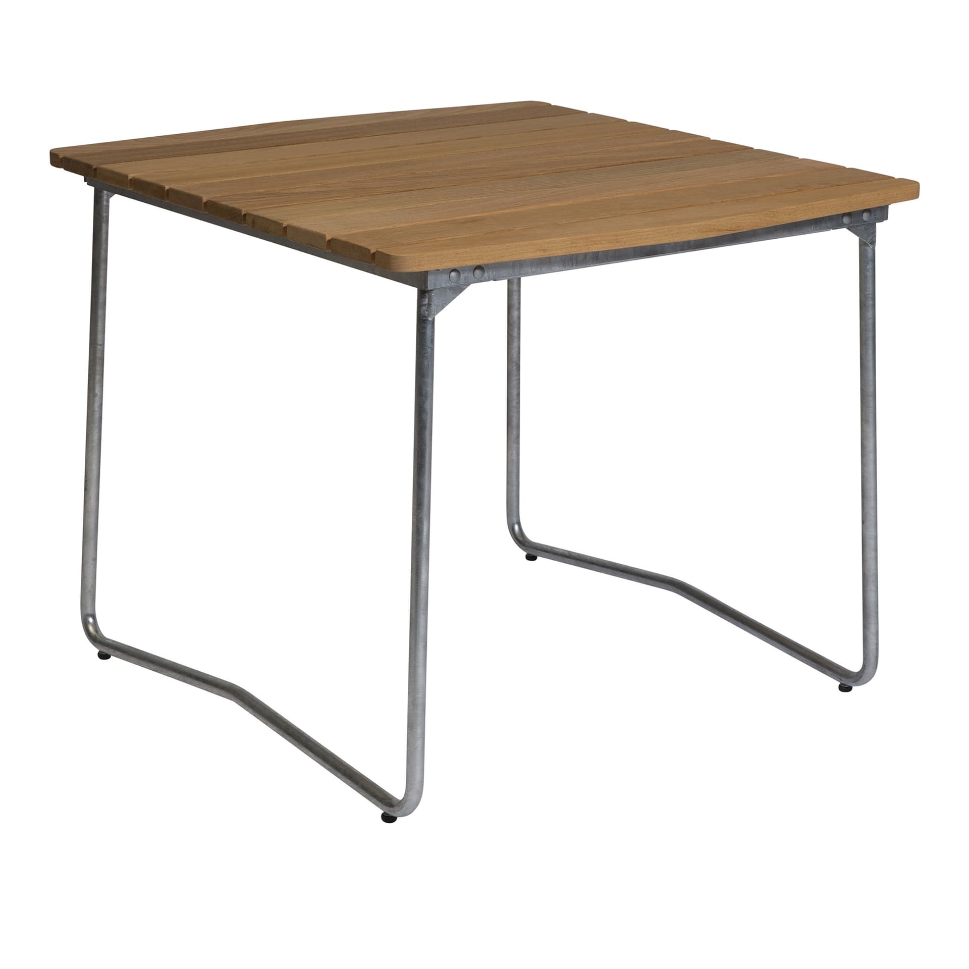 Grythyttan Stålmöbler - Bord B31 84cm varmforsinket stativ oljet eik - Utendørs spisebord - Tre farget - Metall/Tre