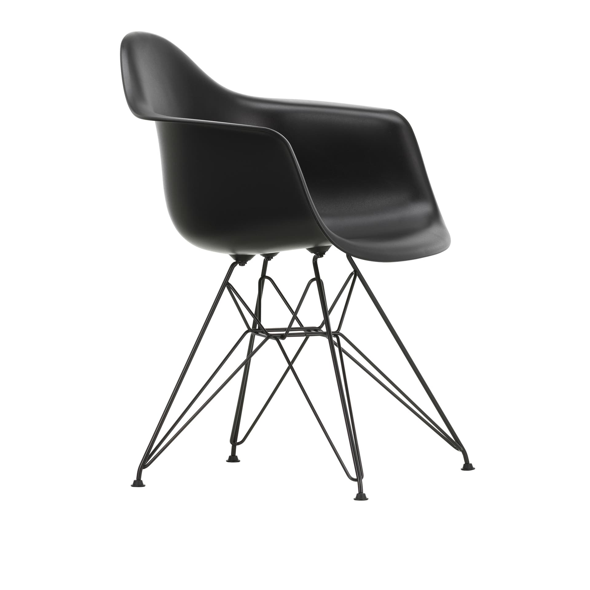 Vitra - Eames Plastic Armchair DAR 12 Deep Black Basic Dark Base - Spisestoler - Charles & Ray Eames - Svart - Metall/Plast