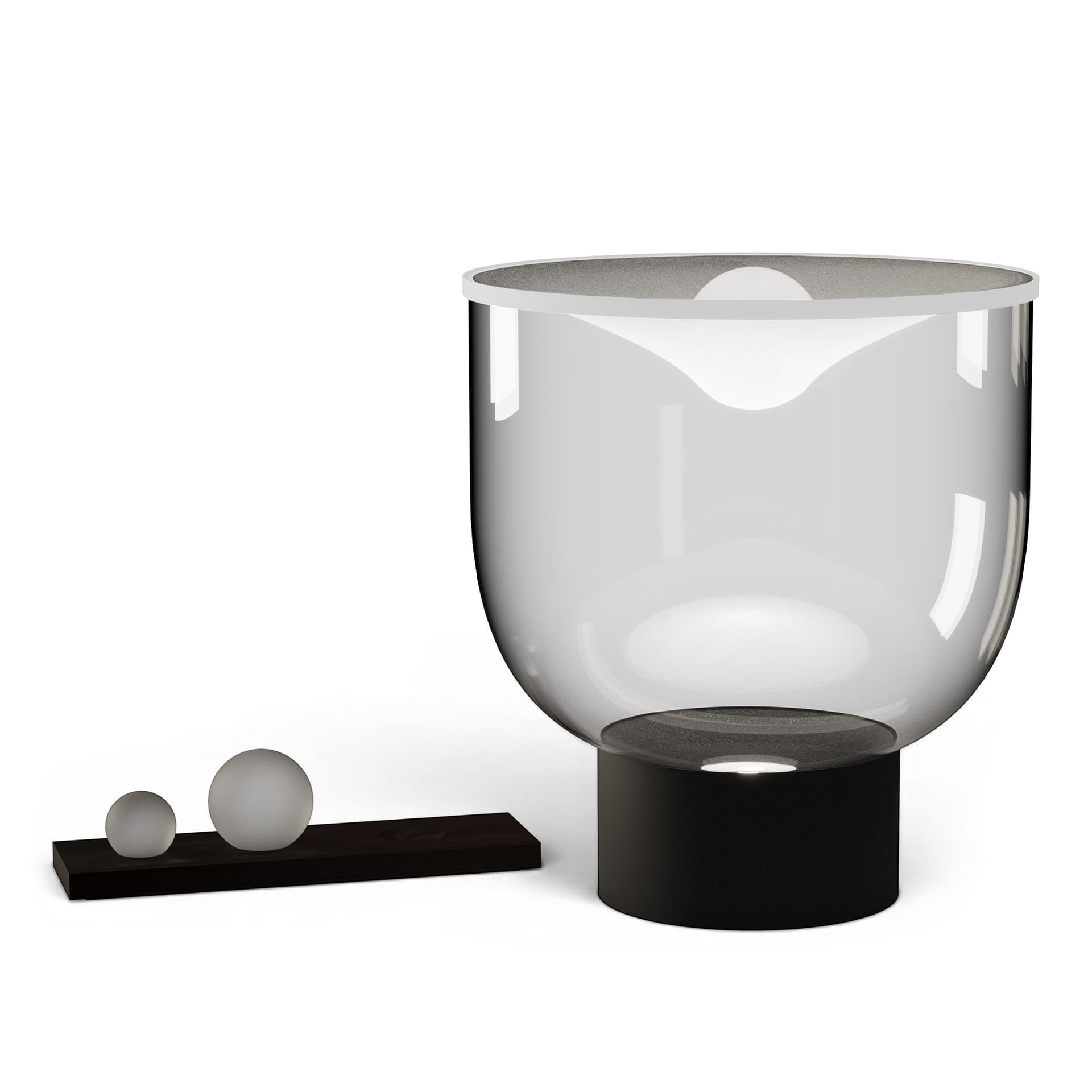 Martinelli Luce - Grammoluce table lamp - dimmable - Bordlamper - Studio Habits & Min Dong - Gjennomsiktig,Svart,Hvit - Glass/Metall