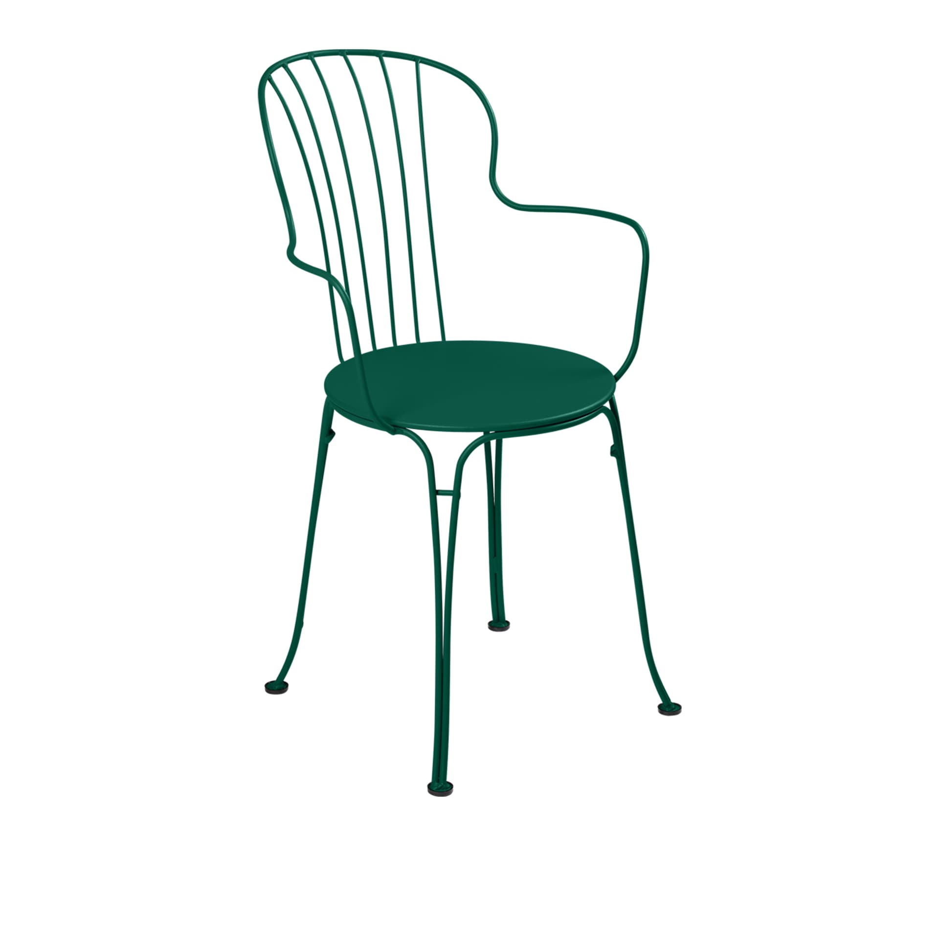 Fermob - Opéra+ Armchair, Cedar Green - Utendørs spisebordstoler - Grønn - Metall