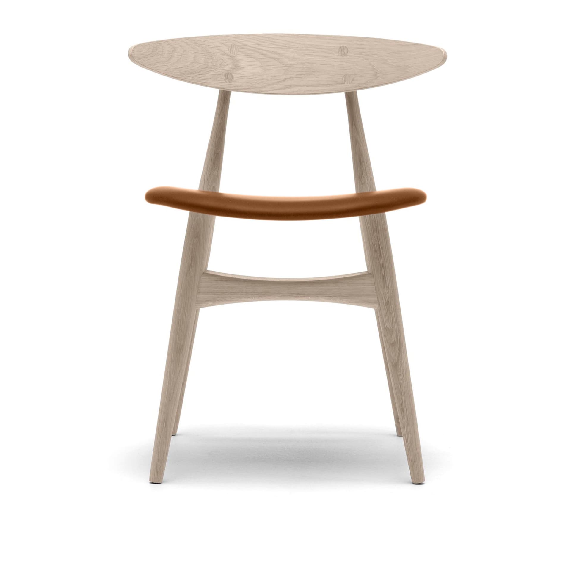 Carl Hansen - CH33P - Klädd sits, Tvålad Ek, Lädergrupp C Sif - 91 - Spisestoler - Hans J. Wegner - Tre farget - Tre