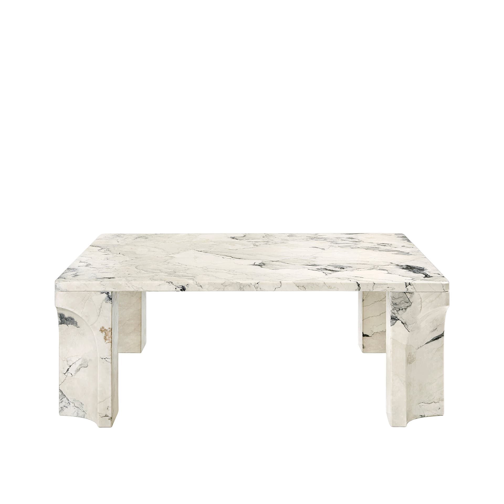 Gubi - Doric Coffee Table Square / Electric Grey - Sofabord - GamFratesi - Hvit - Stein