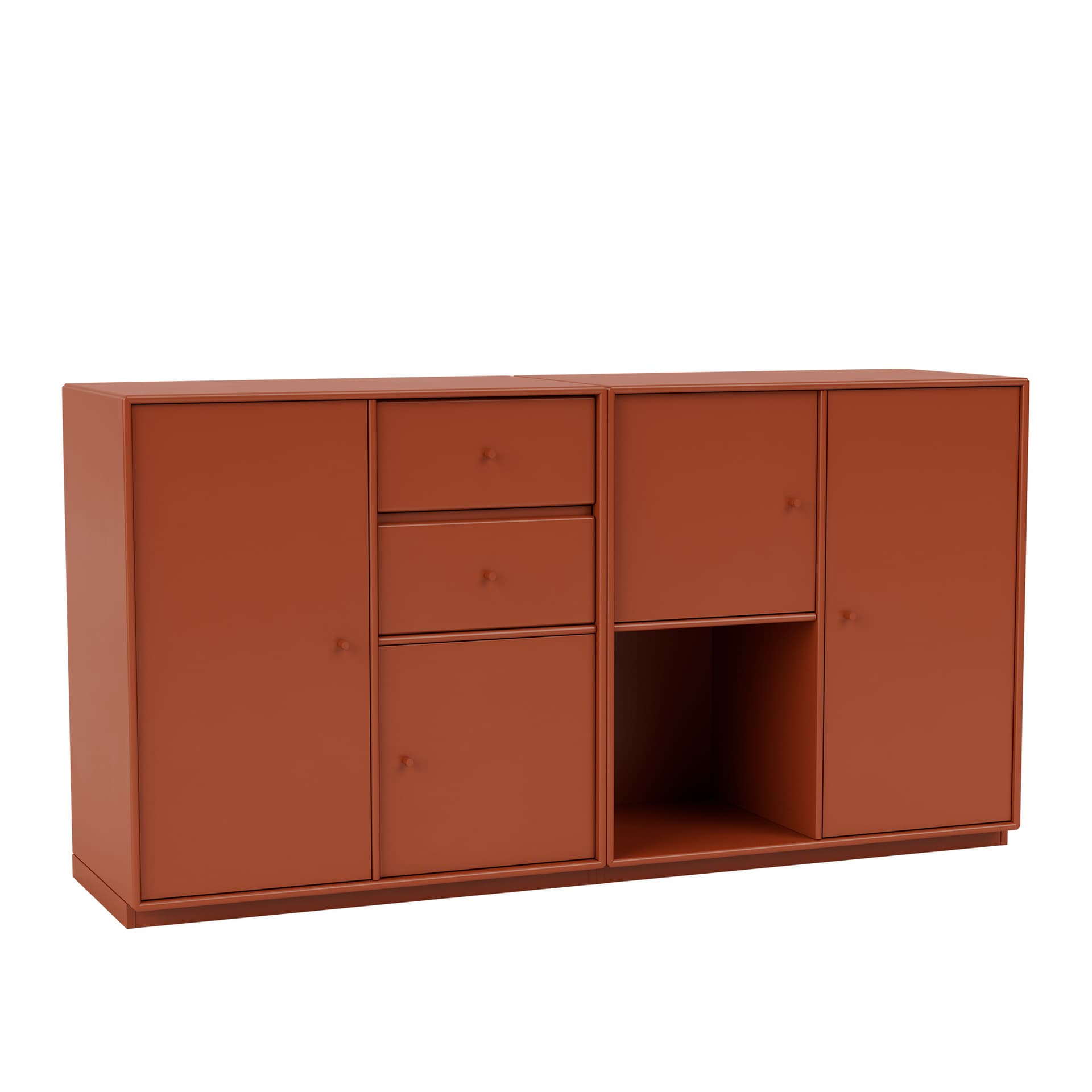 Montana - Couple Sideboard 162-Hokkaido 06 Plinth 3 cm - Sideboards - Peter J. Lassen - Rød - Tre