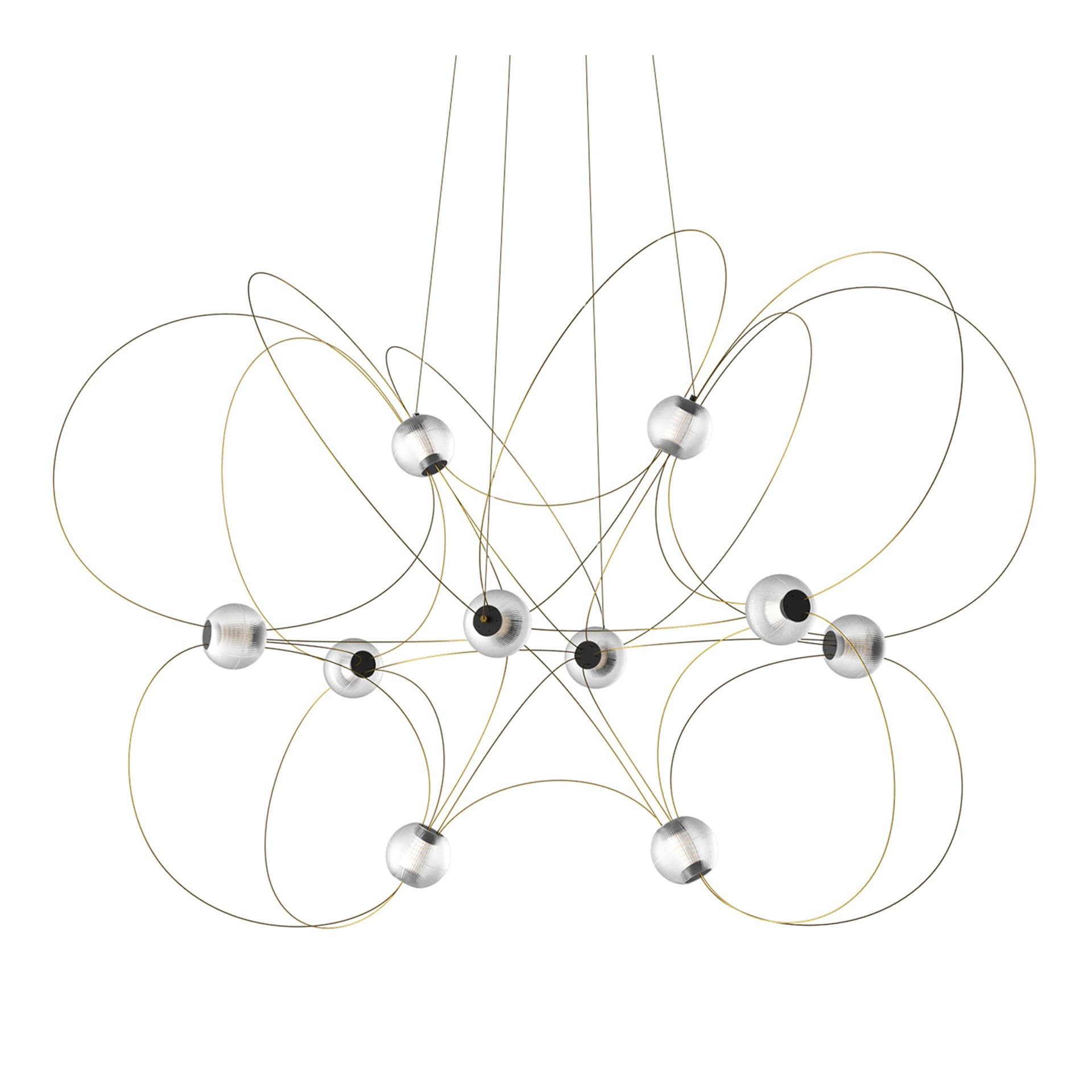 DCWéditions - Munari 10 Pendant lamp Partially Assembled H82 cm – Black & Gold - Pendellamper - Lutz Pankow - Gull,Svart - Metall/Plast