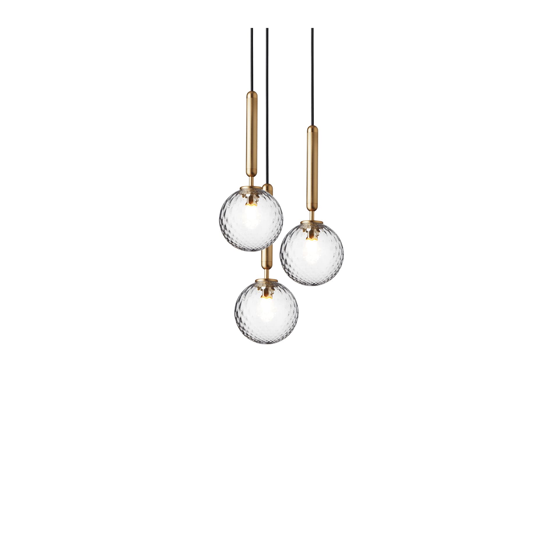 Nuura Aps - Miira 3 lysekrone, messing/klar, Ø 37 cm, 3 lyskilder Nuura