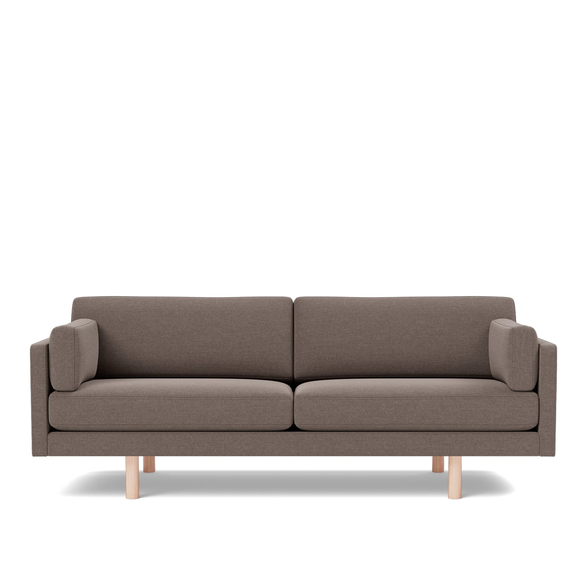 Fredericia Furniture - EJ220 Sofa - 3 seater - 212 cm - 2 cushions - Erik 9998 Broken Grey - Down wrap - without buttons - Oak soap treated - Sofaer - Erik Jørgensen