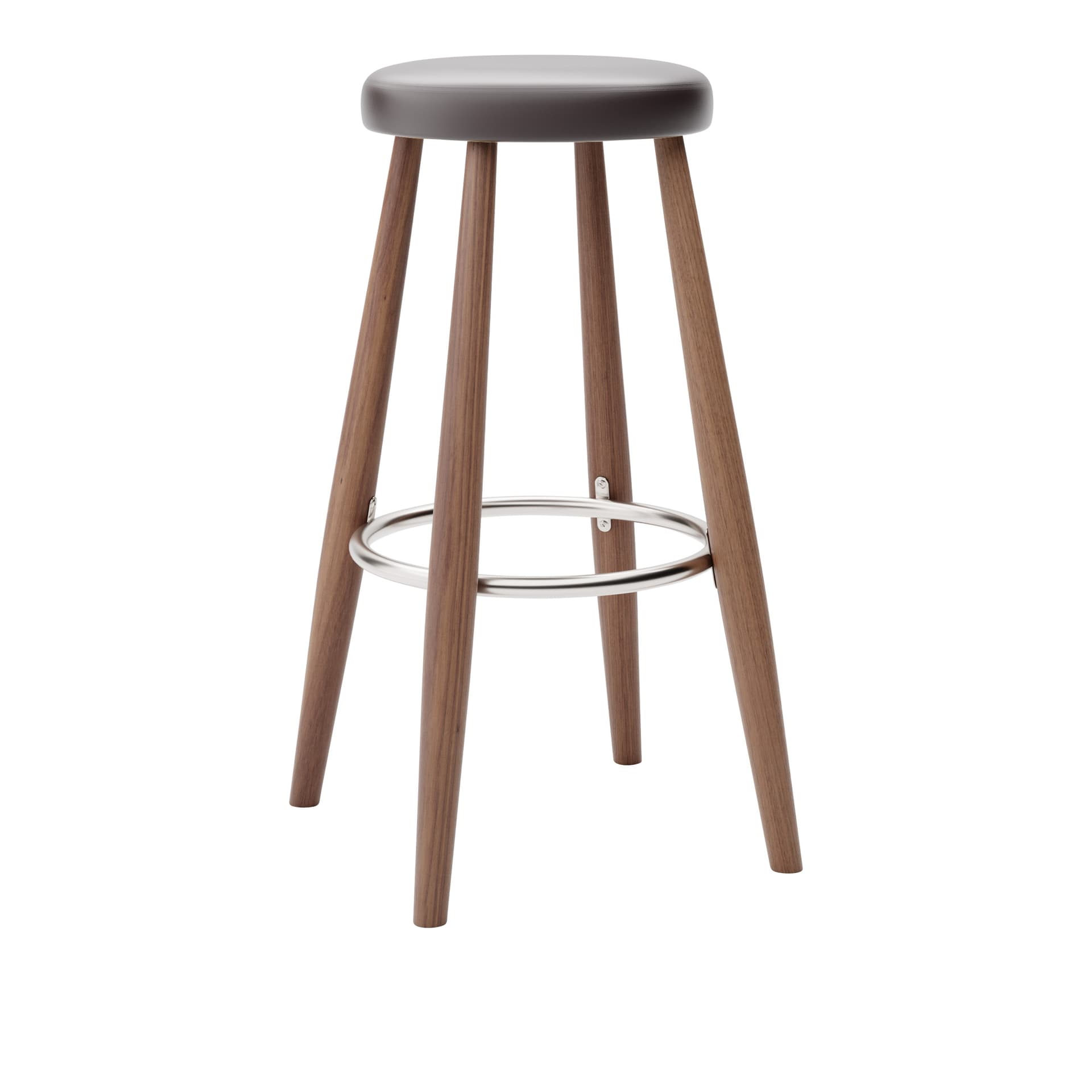 Carl Hansen - CH56 High Stool, Oljad Valnöt, Lädergrupp B Thor - 306 - Barstoler & barkrakker - Hans J. Wegner - Tre farget - Lær/Metall/Tre