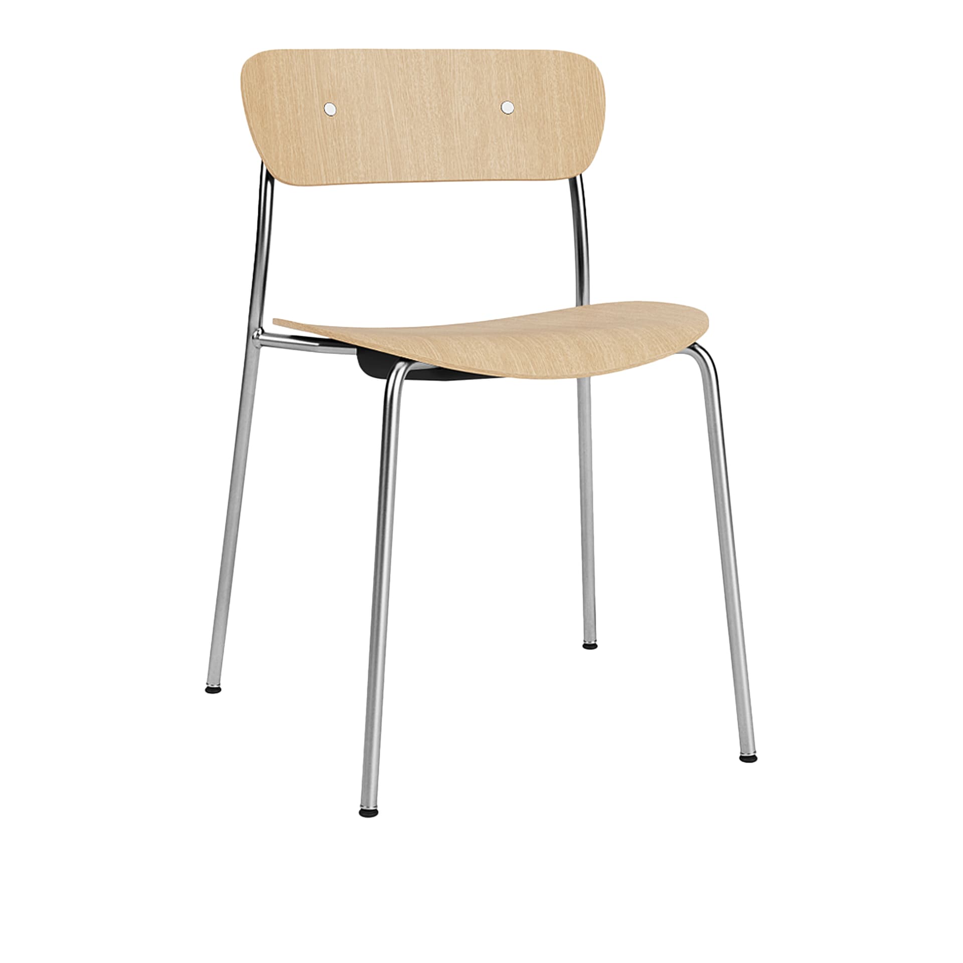 &Tradition - Pavilion Chair AV1 Chrome Finish Clear Lacquered Oak - Spisestoler - Anderssen & Voll - Tre farget - Tre