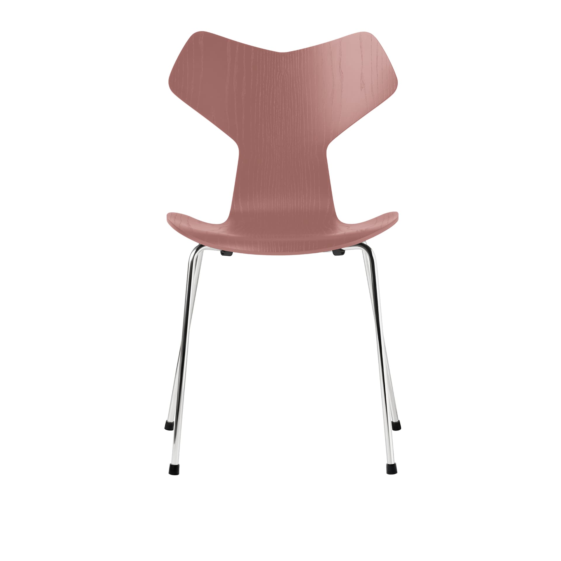Fritz Hansen - 3130 Grand Prix, Lackad, Wild Rose, Underrede Förkromat Stål - Spisestoler - Arne Jacobsen - Rosa - Metall/Tre