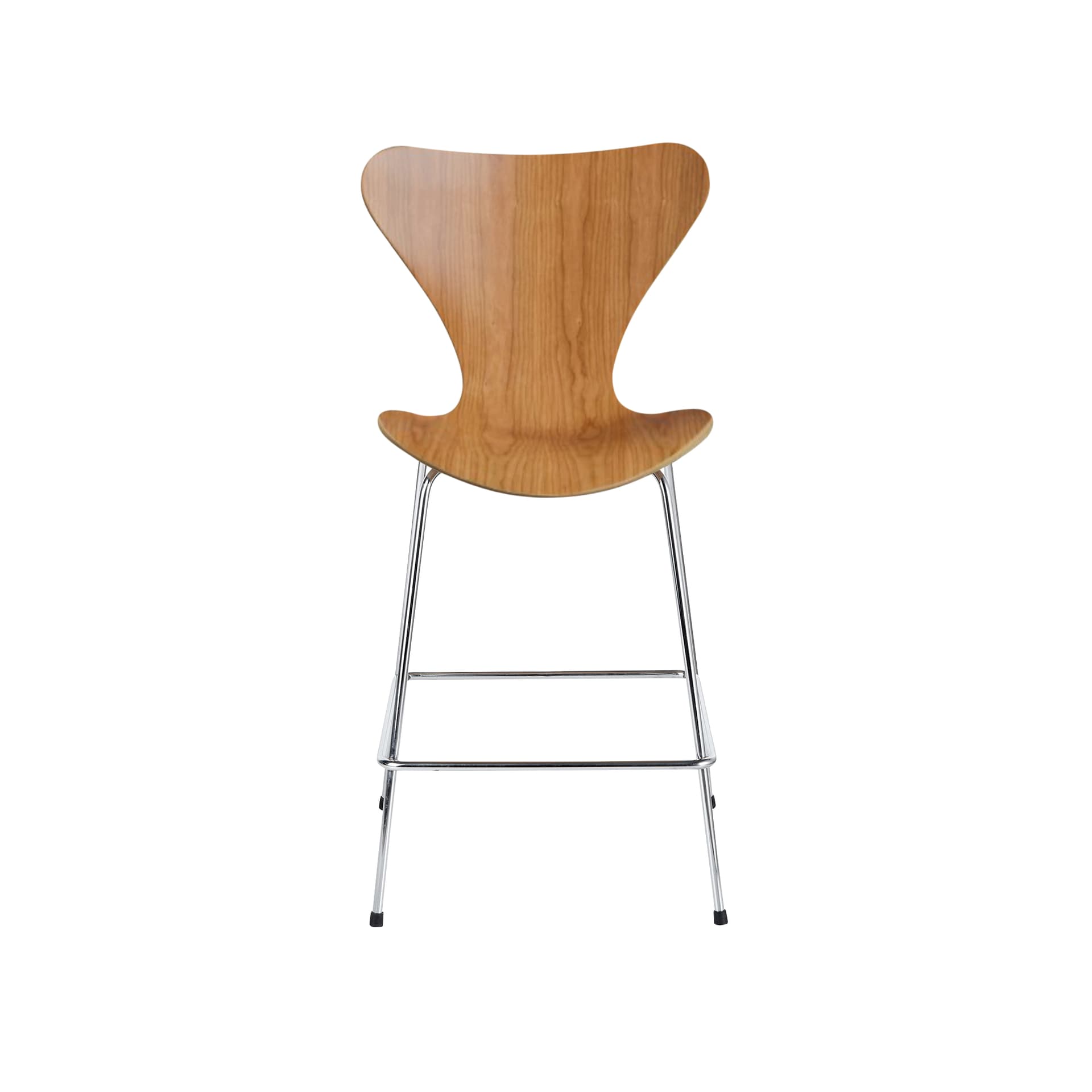 Fritz Hansen - 3187 Sjuan, Körsbärsfanér - Barstoler & barkrakker - Arne Jacobsen - Tre farget - Metall/Tre