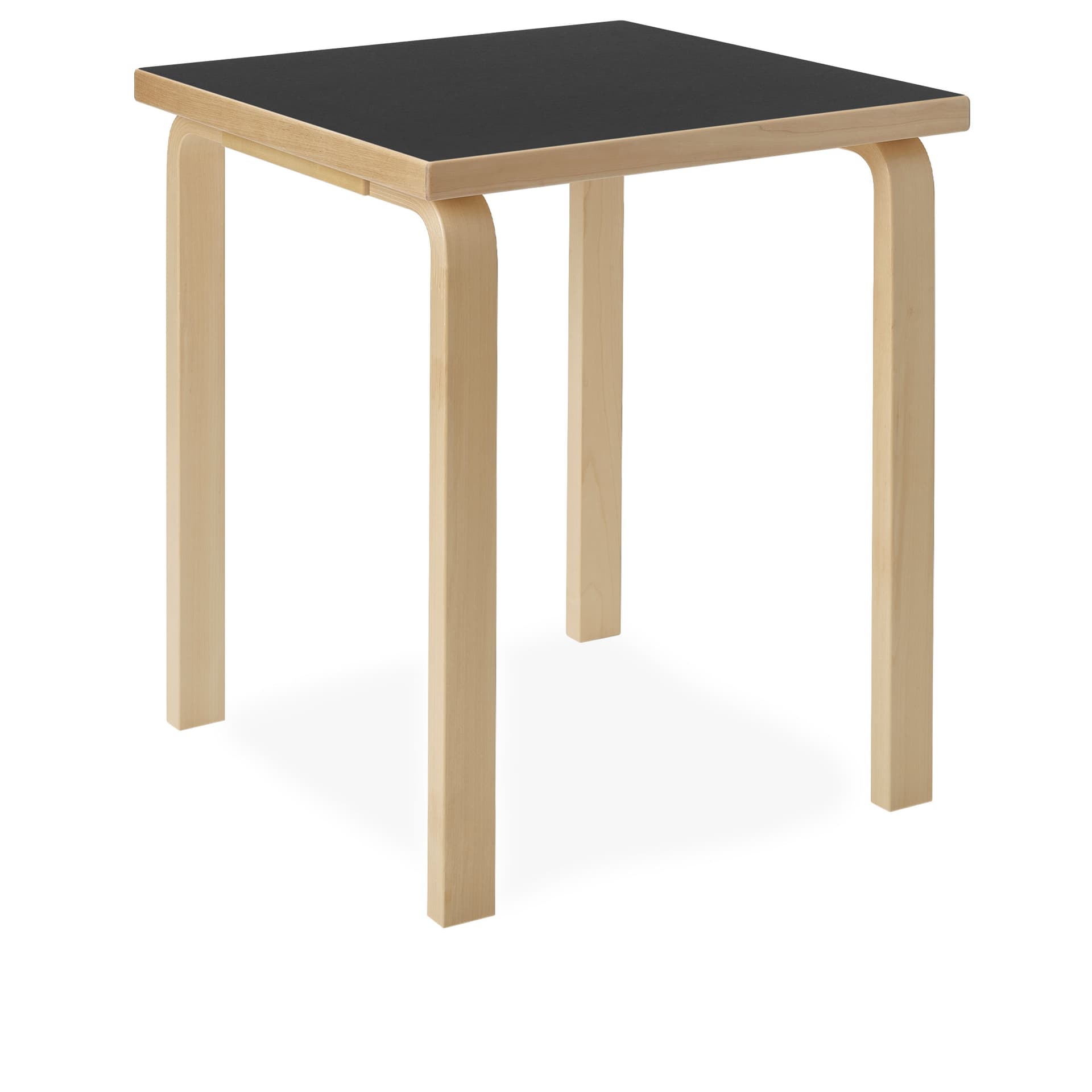 Artek - Aalto bord kvadratiskt 80C svart linoleum - Spisebord - Alvar Aalto - Svart - Tre