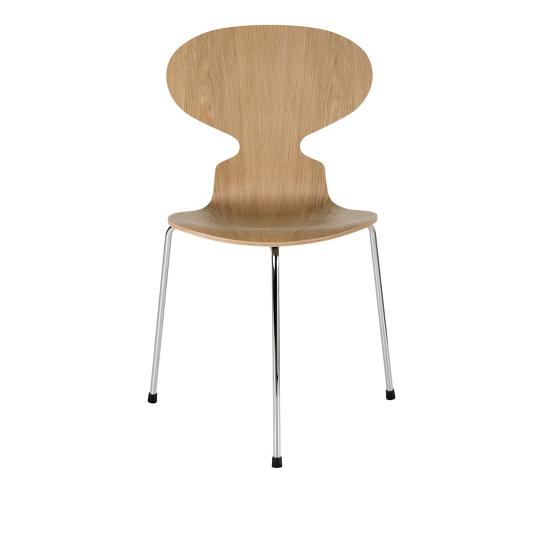 Fritz Hansen - Ant 3100 trefinér stålstativ krom eikefiner - Spisestoler - Arne Jacobsen - Tre farget - Metall/Tre