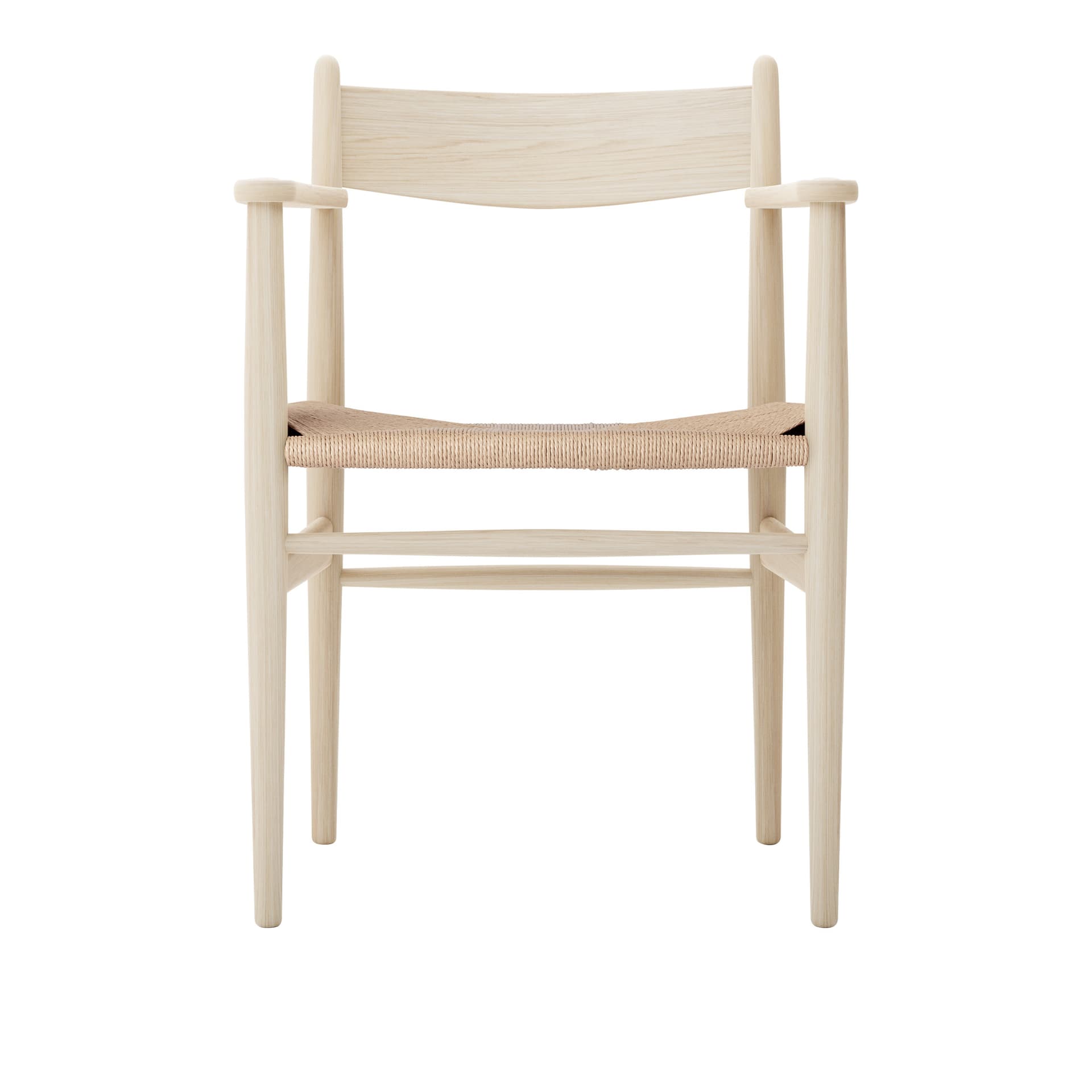 Carl Hansen - CH37, Tvålad Ek, Naturflätat papperssnöre - Spisestoler - Hans J. Wegner - Tre farget - Tre