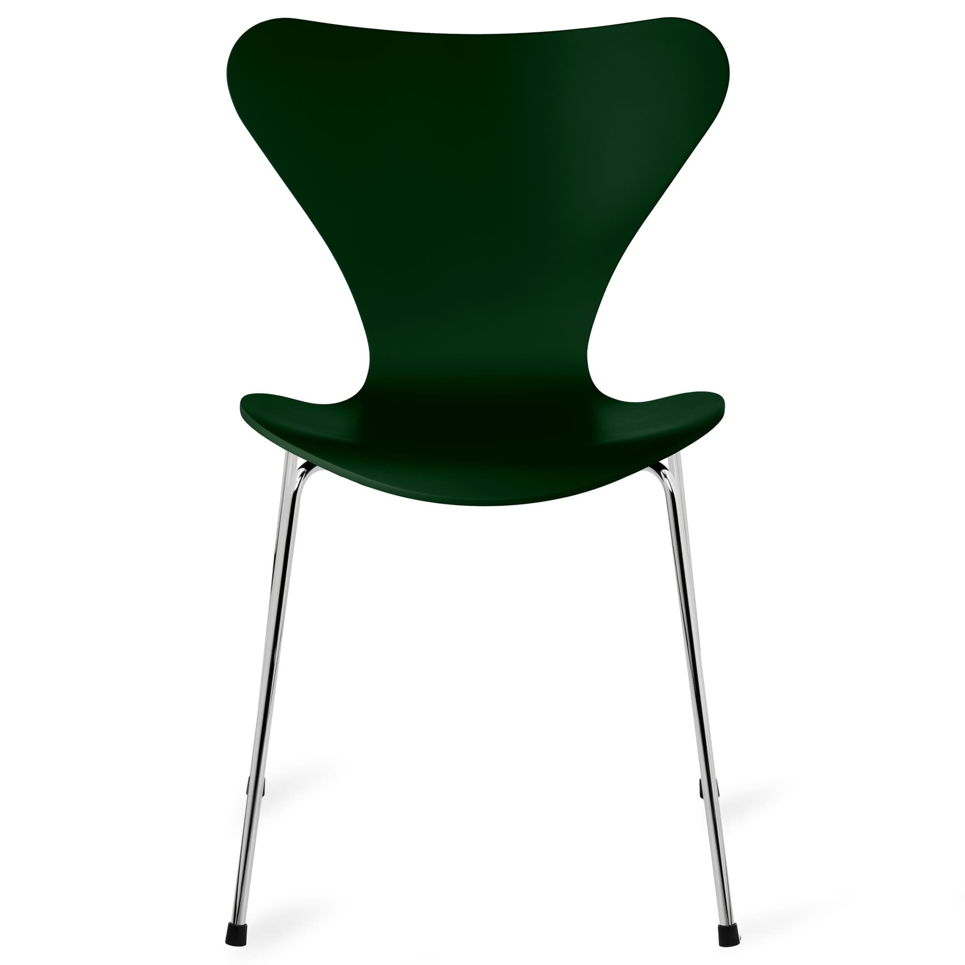 Fritz Hansen - Series 7 stol 3107 bøkfiner stålunderstell krom evergreen - Spisestoler - Arne Jacobsen - Grønn - Metall/Tre