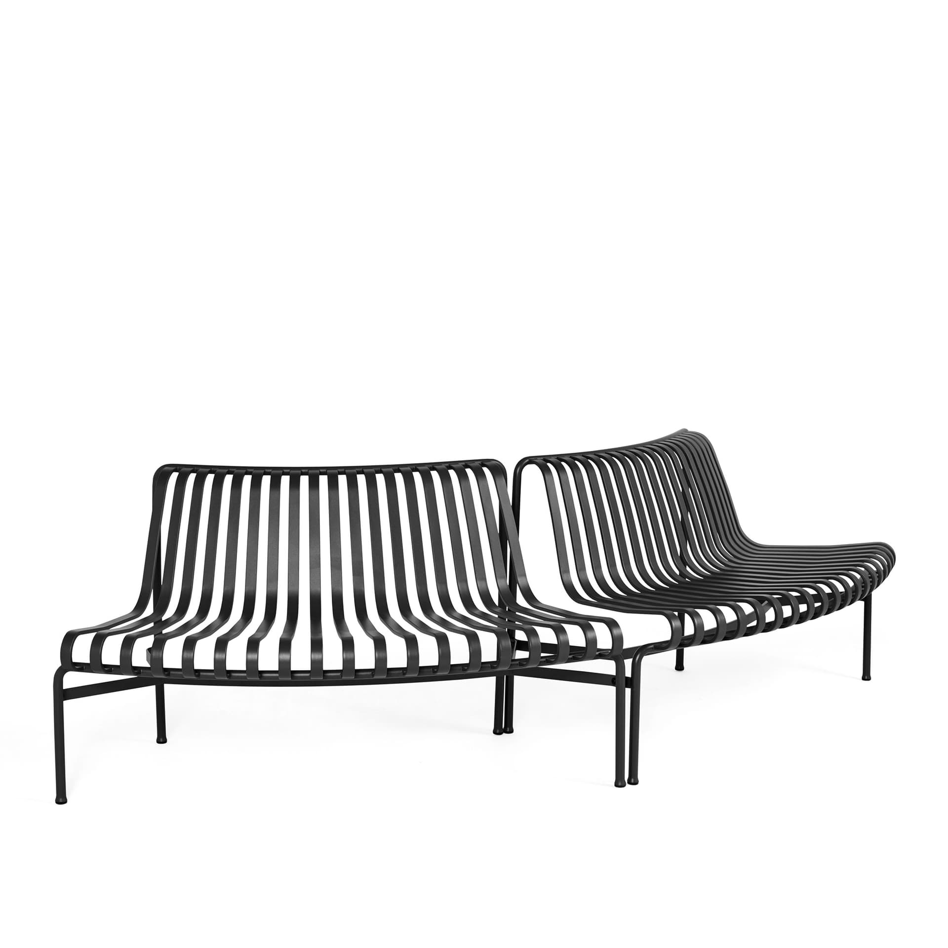 HAY - Palissade Park Dining Bench - Anthracite Out/Out - Hagebenker & sofaer - Ronan & Erwan Bouroullec - Svart