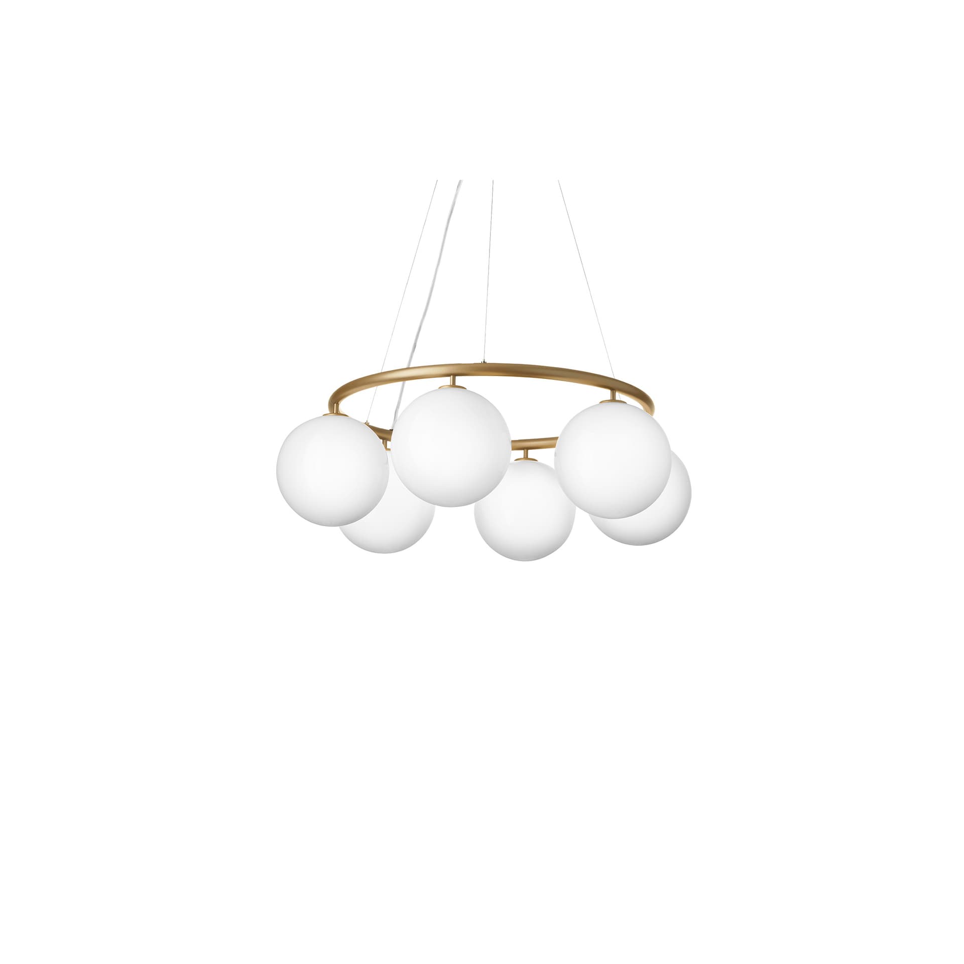 Nuura Aps - Miira 6 Circular lysekrone, messing/opal, Ø 80 cm Nuura