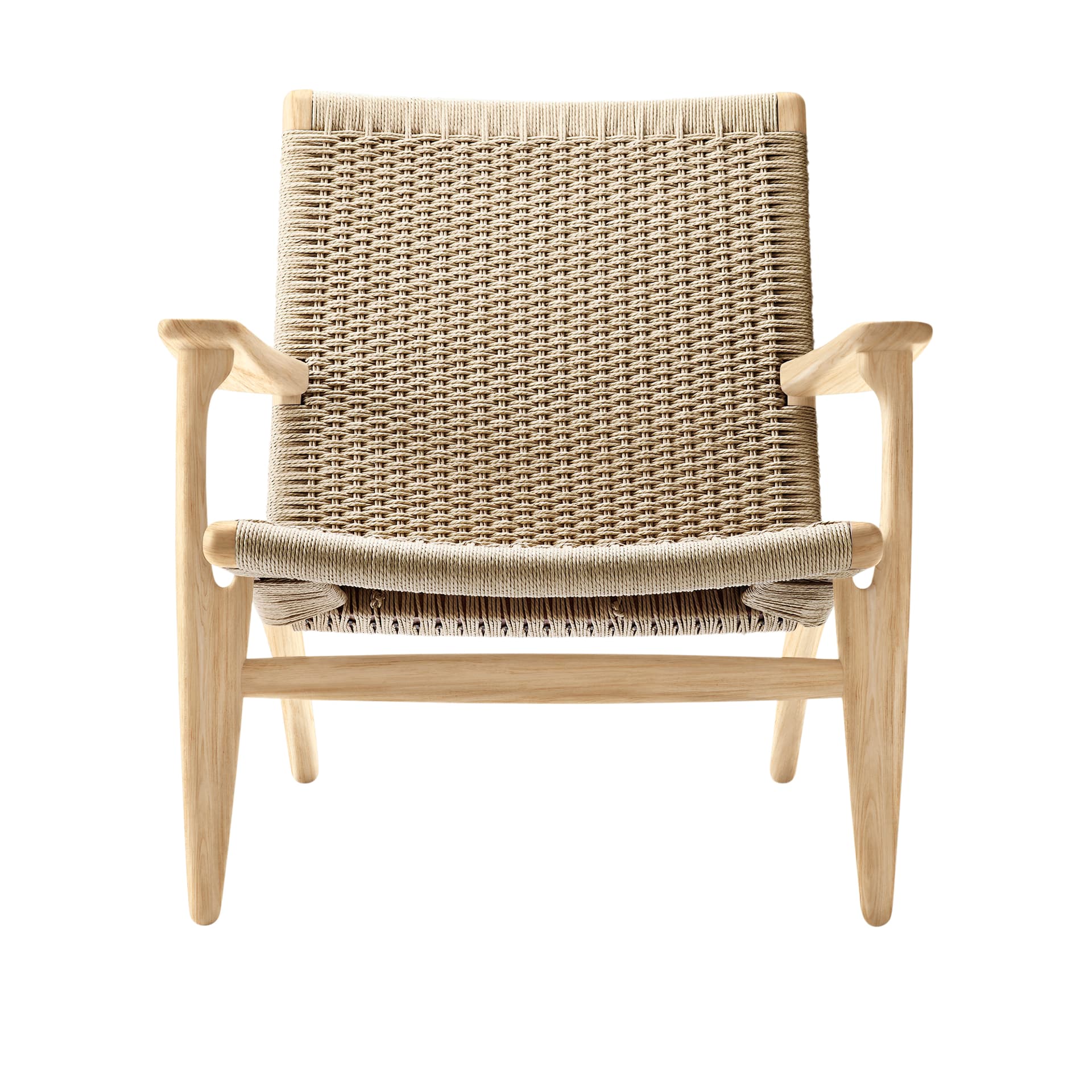 Carl Hansen - CH25, Klarlackad Ek, Naturflätat papperssnöre - Lenestoler - Hans J. Wegner - Tre farget - Naturlig materiale/Tre