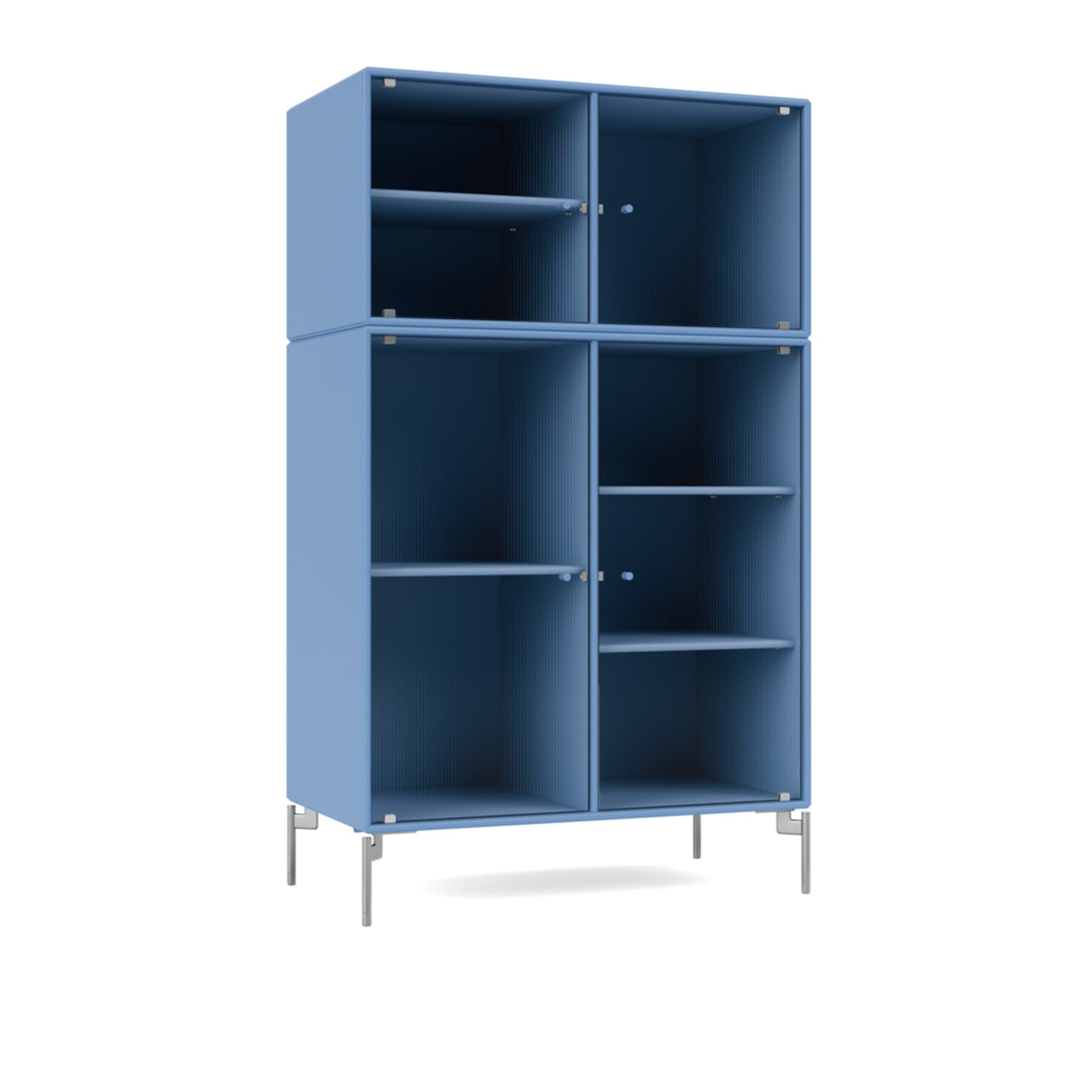 Montana - Ripple III – Vitrine Cabinet 154-Azure Matt Chrome - Vitrineskap - Peter J. Lassen - Blå - Tre