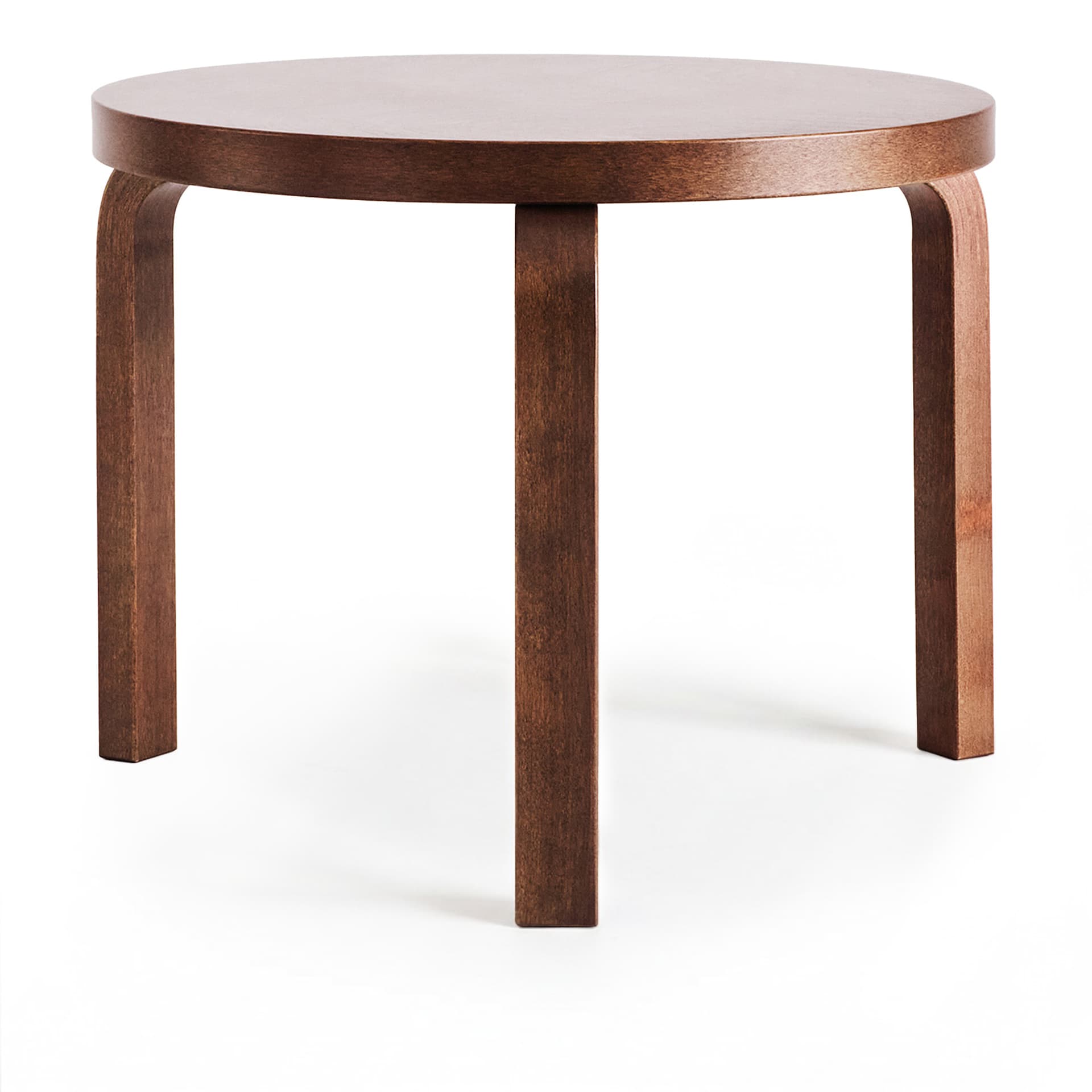 Artek - Table 90D Exclusive Edition walnut stain Ø48 - Sidebord - Alvar Aalto - Tre farget - Tre