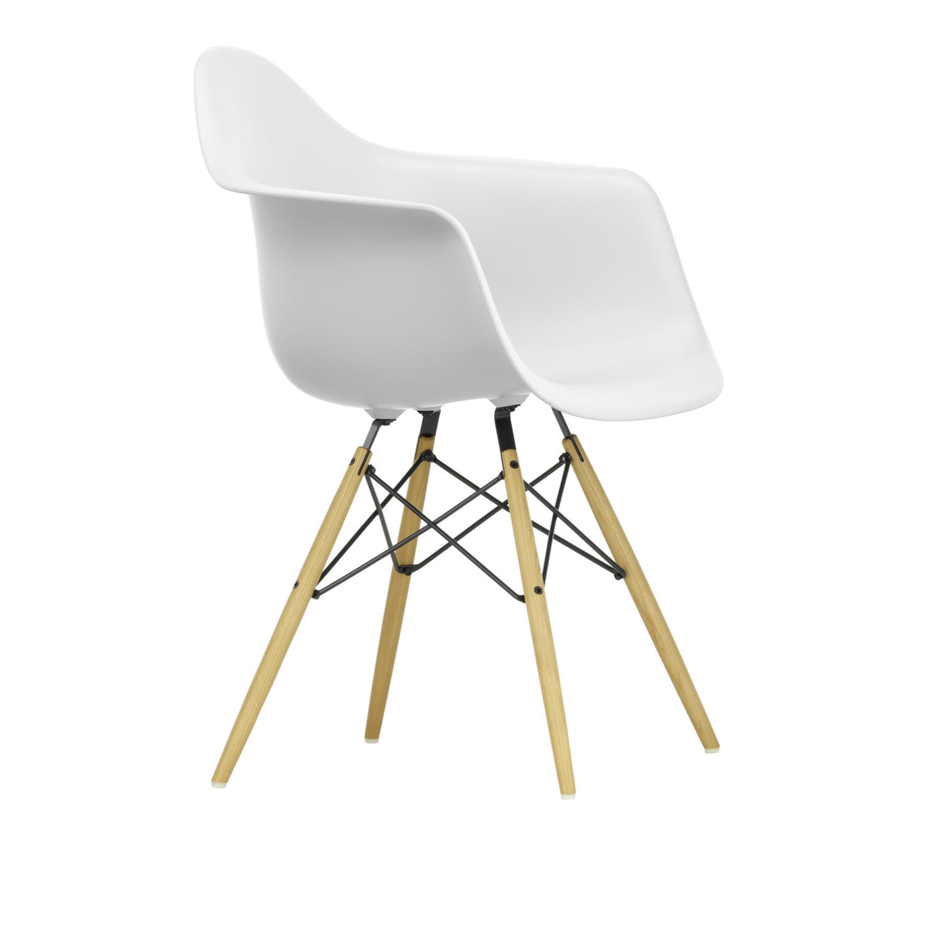 Vitra - Eames RE Plastic Armchair DAW 85 Cotton White, Ash Honey Tone - Spisestoler - Charles & Ray Eames - Hvit - Metall/Plast