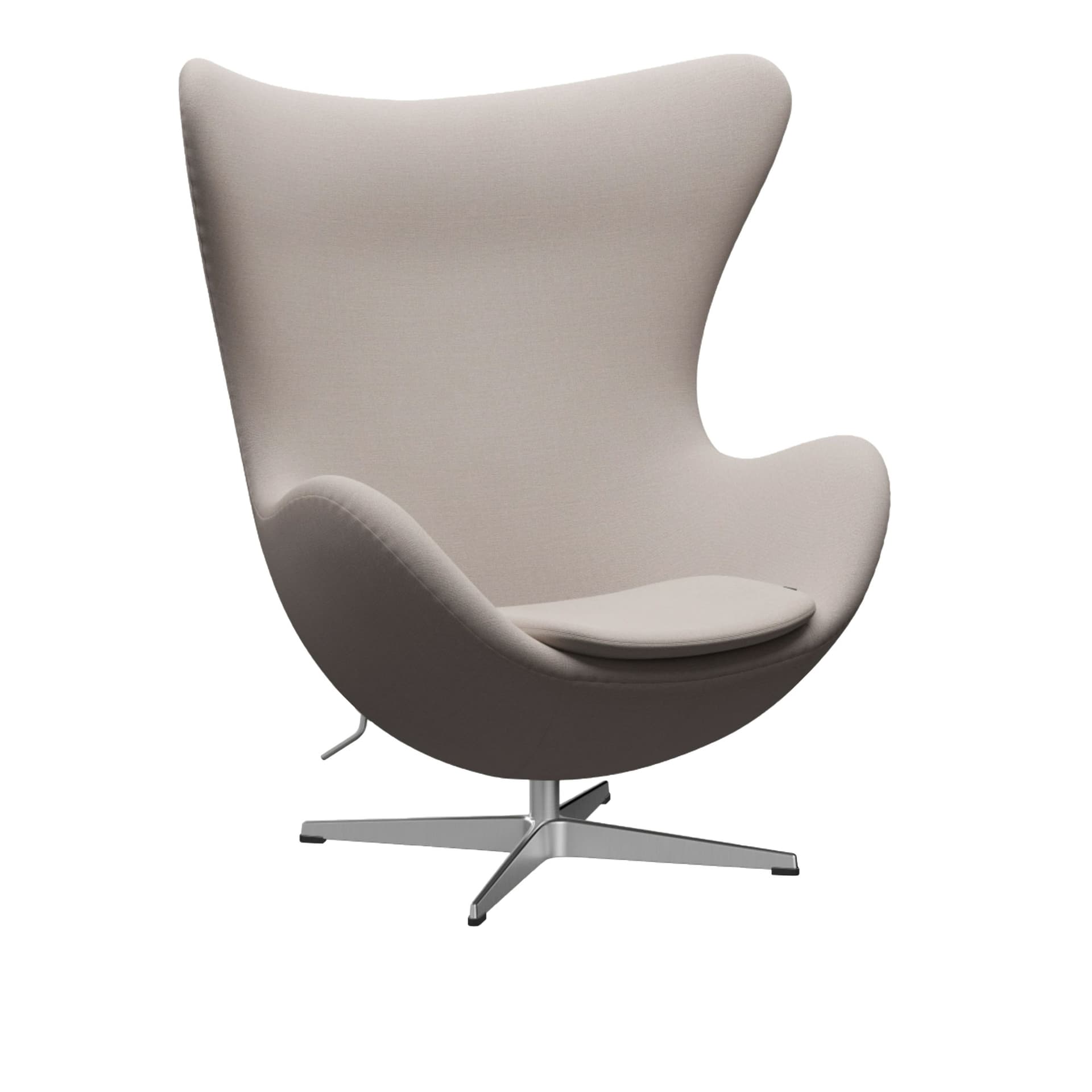 Fritz Hansen - 3316 Ägget, Christianshavn 1120 Satin polished aluninium - Svingbare lenestoler - Arne Jacobsen - Metall/Skum