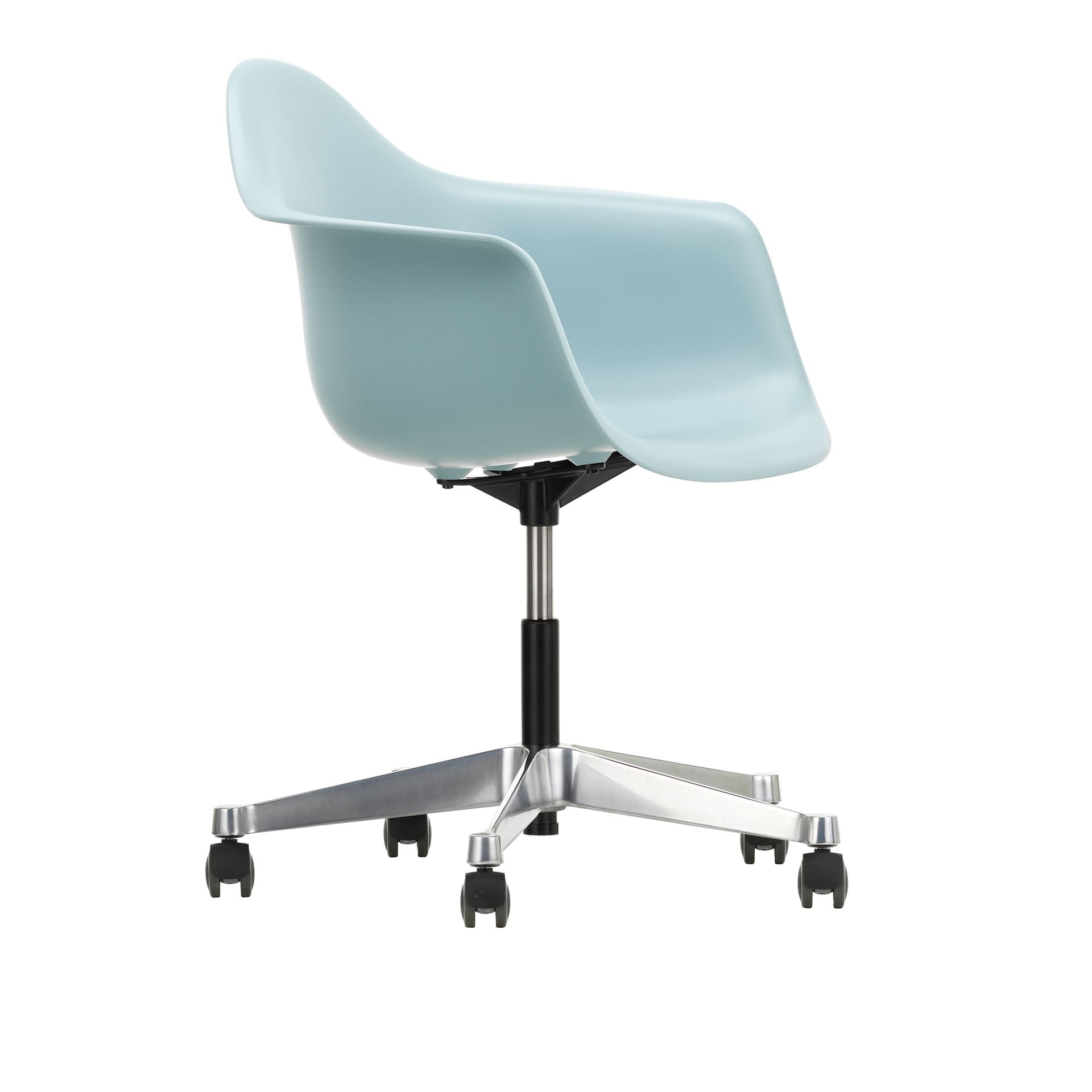 Vitra - Eames Plastic Armchair PACC - 23 Ice Grey - Castors Soft - Kontorstoler - Charles & Ray Eames - Grå