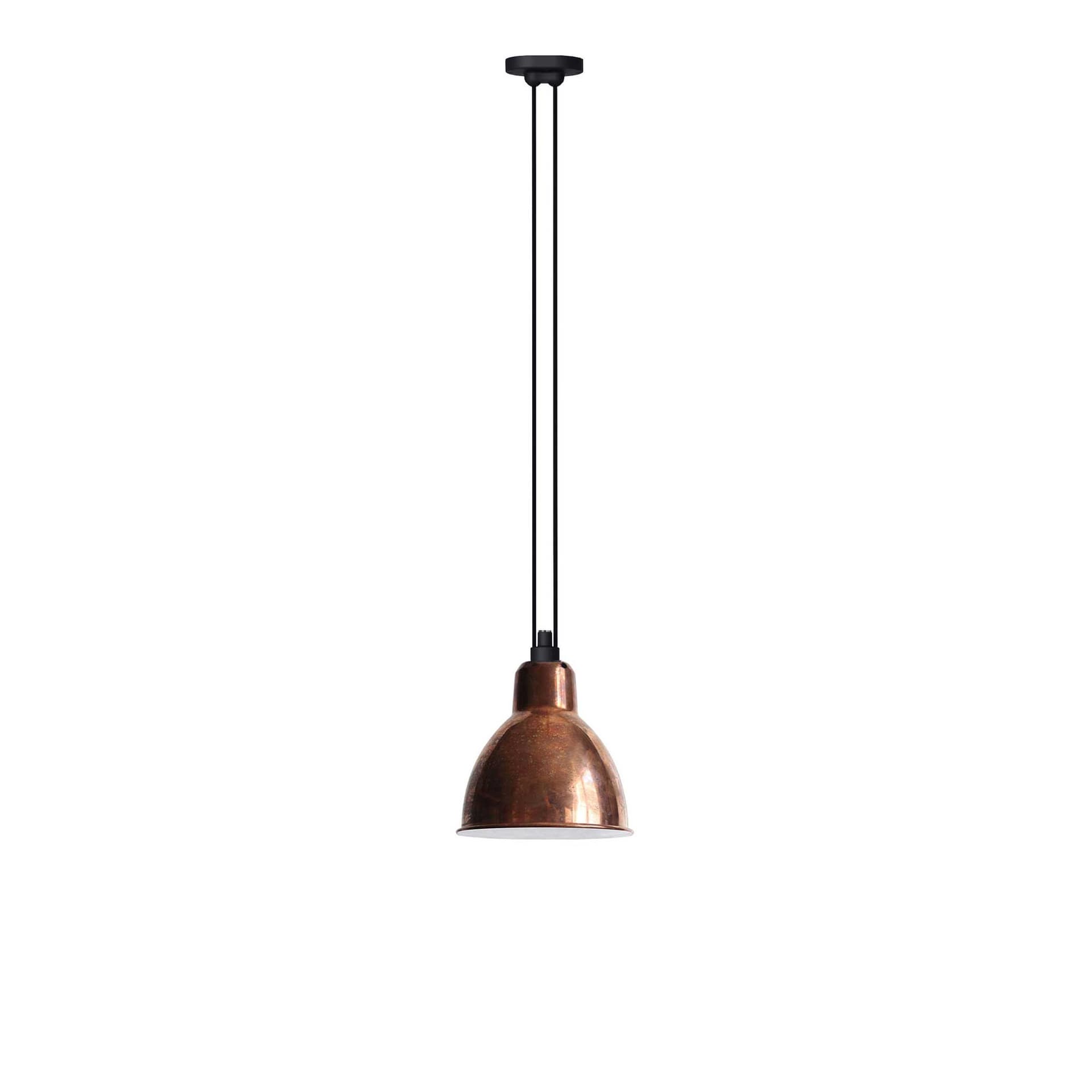 Lampe Gras - 322 XL Pendel Round Raw Copper/White