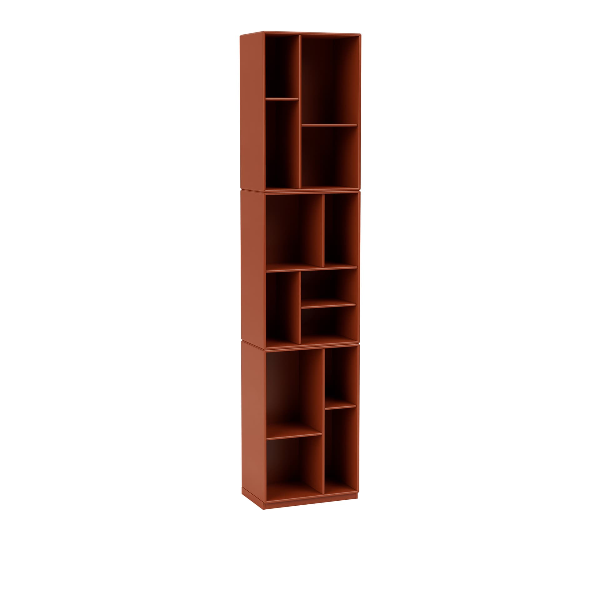 Montana - Loom Slim Bookcase 162-Hokkaido 06 Plinth 3 cm - Bokhyller - Peter J. Lassen - Rød - Tre