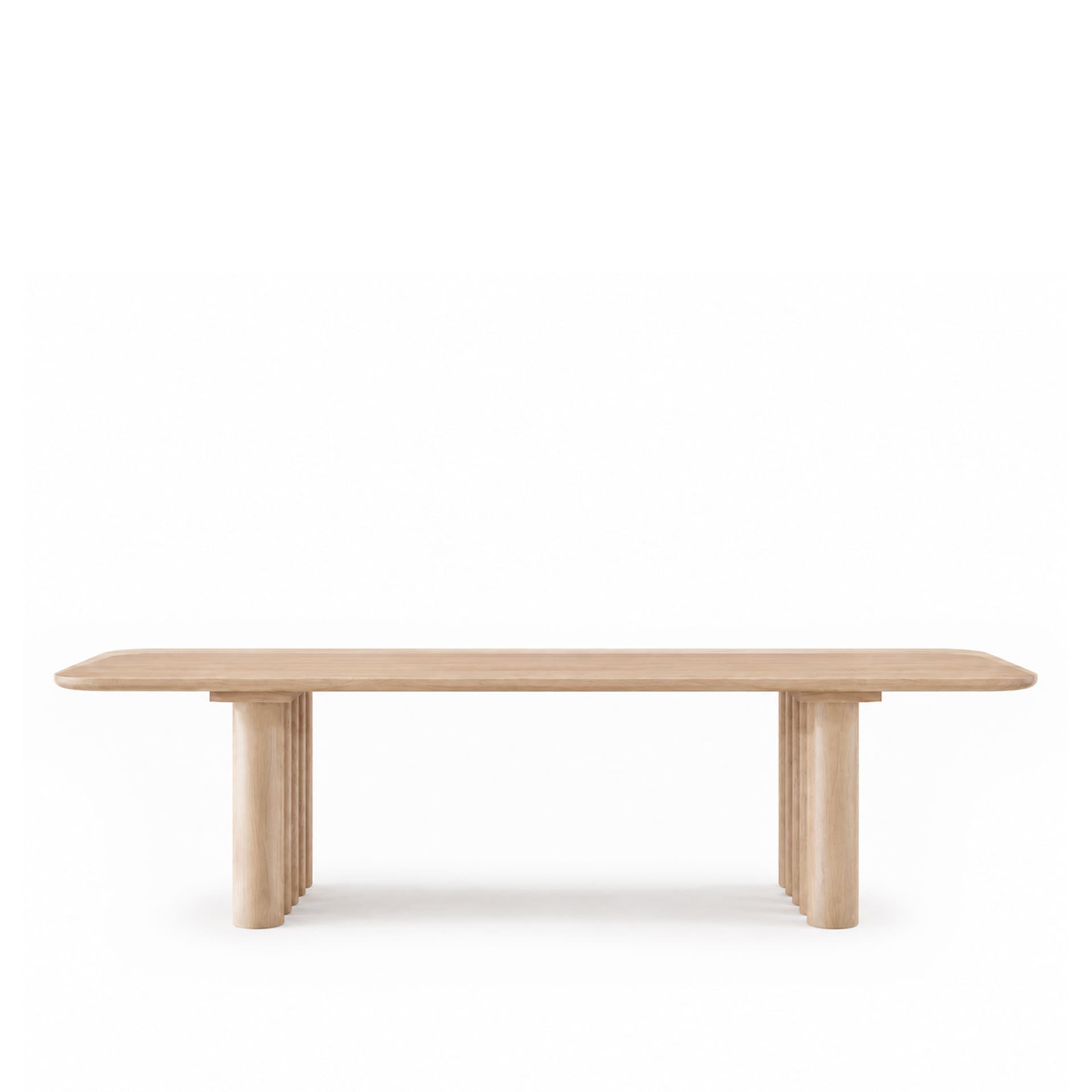 Dk3 - Plush Table Rectangular 30mm tabletop 130mm legs  L240 x W100 x H72 cm  Max 2 extension leaves Oak - soap - Spisebord - Beige