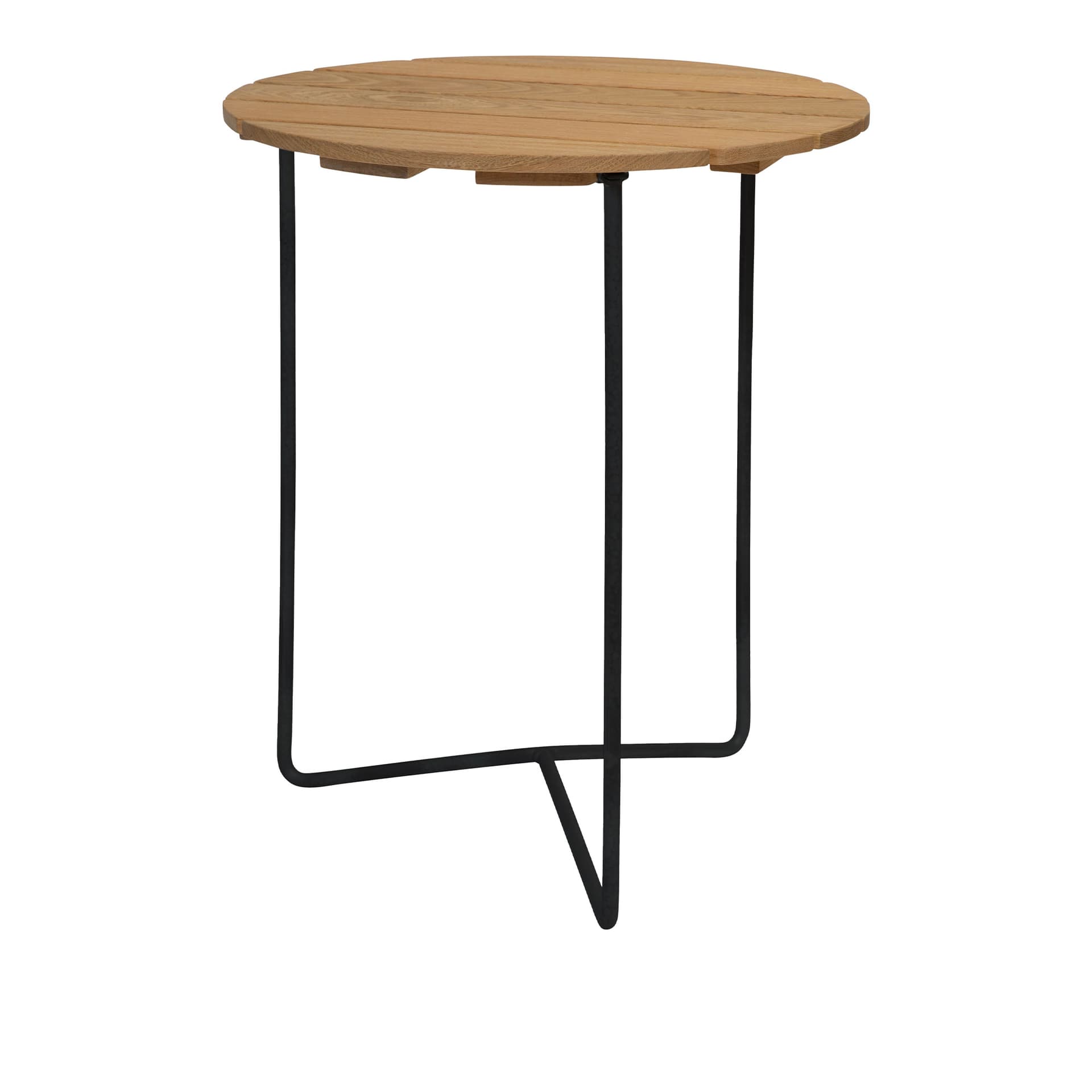 Grythyttan Stålmöbler - Bord 6B Ø60cm svart stativ oljet eik - Utendørs småbord & sidebord - Tre farget