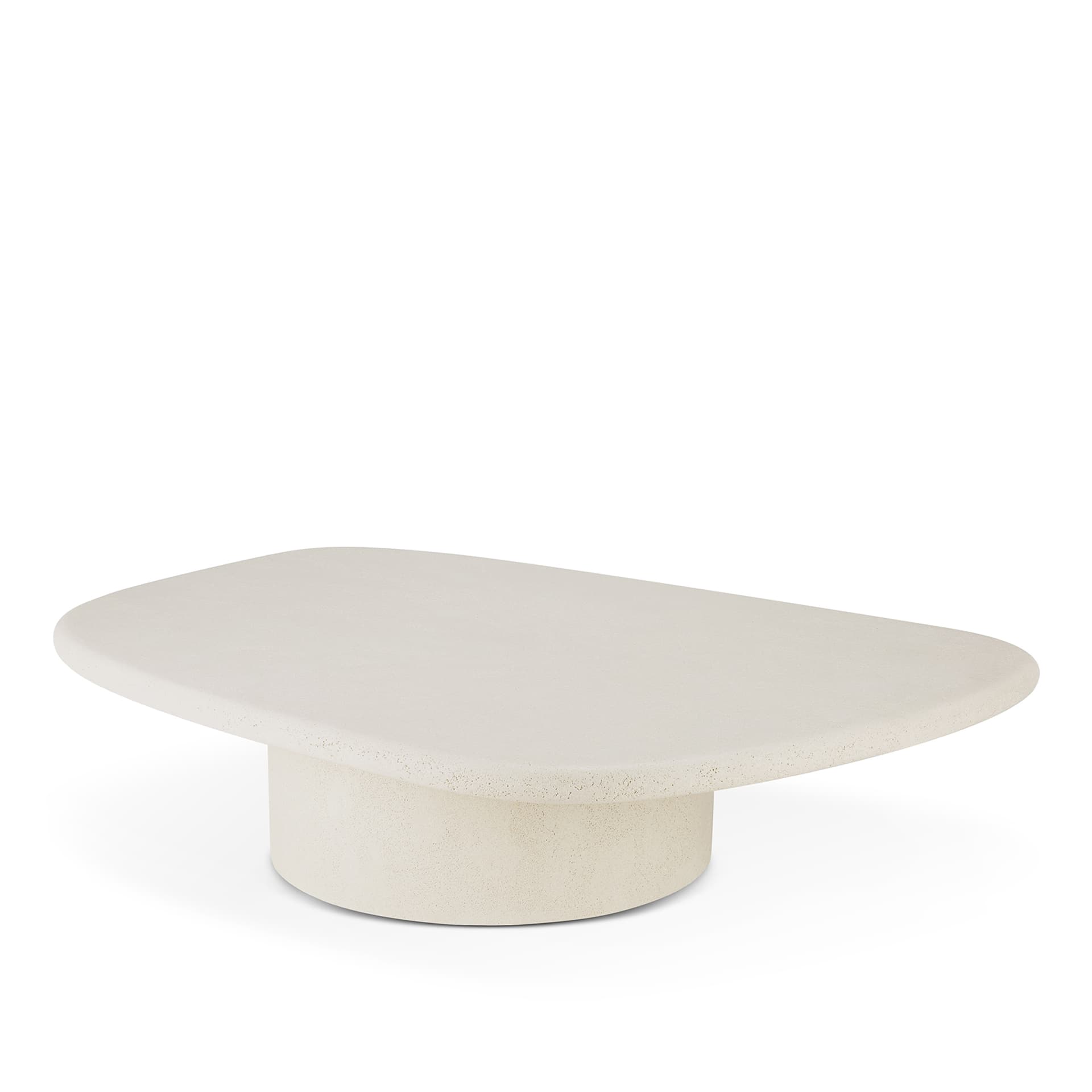 Ethnicraft - Elements Coffee Table - Microcement - Off White - Pebble Shape 134 x 96 x 30 - Sofabord - Tre farget - Stein