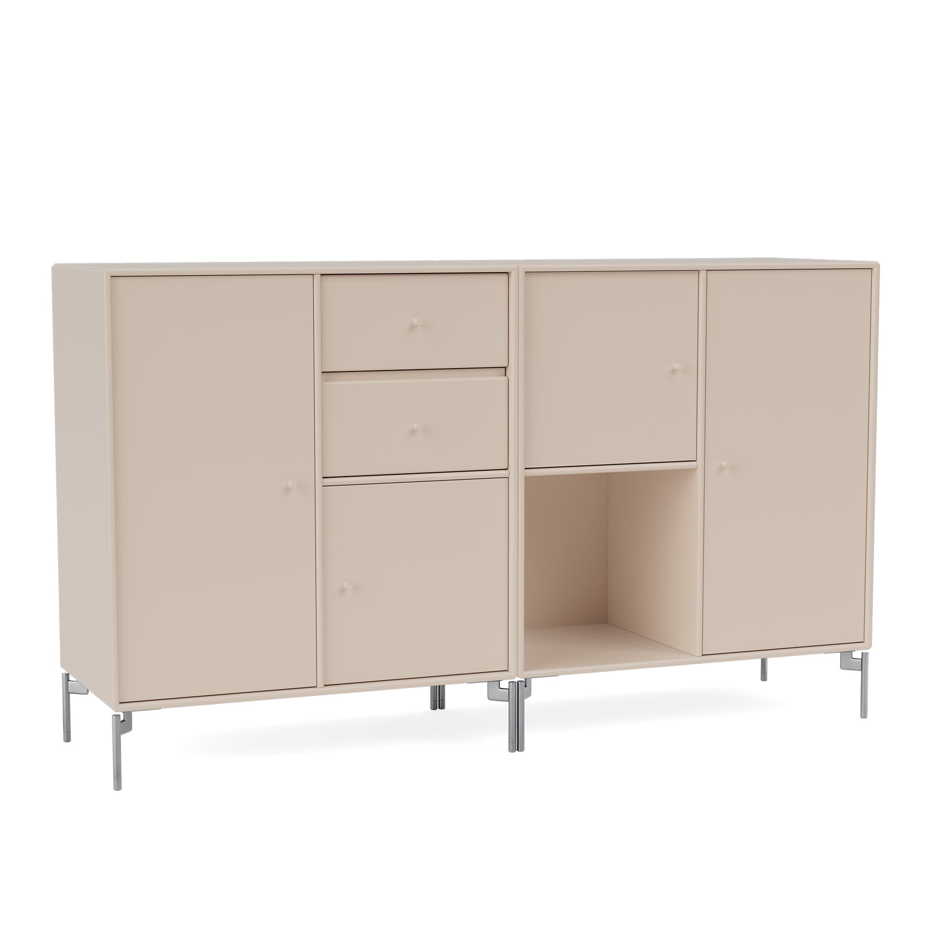 Montana - Couple Sideboard 168-Clay Matt Chrome - Sideboards - Peter J. Lassen - Beige - Tre